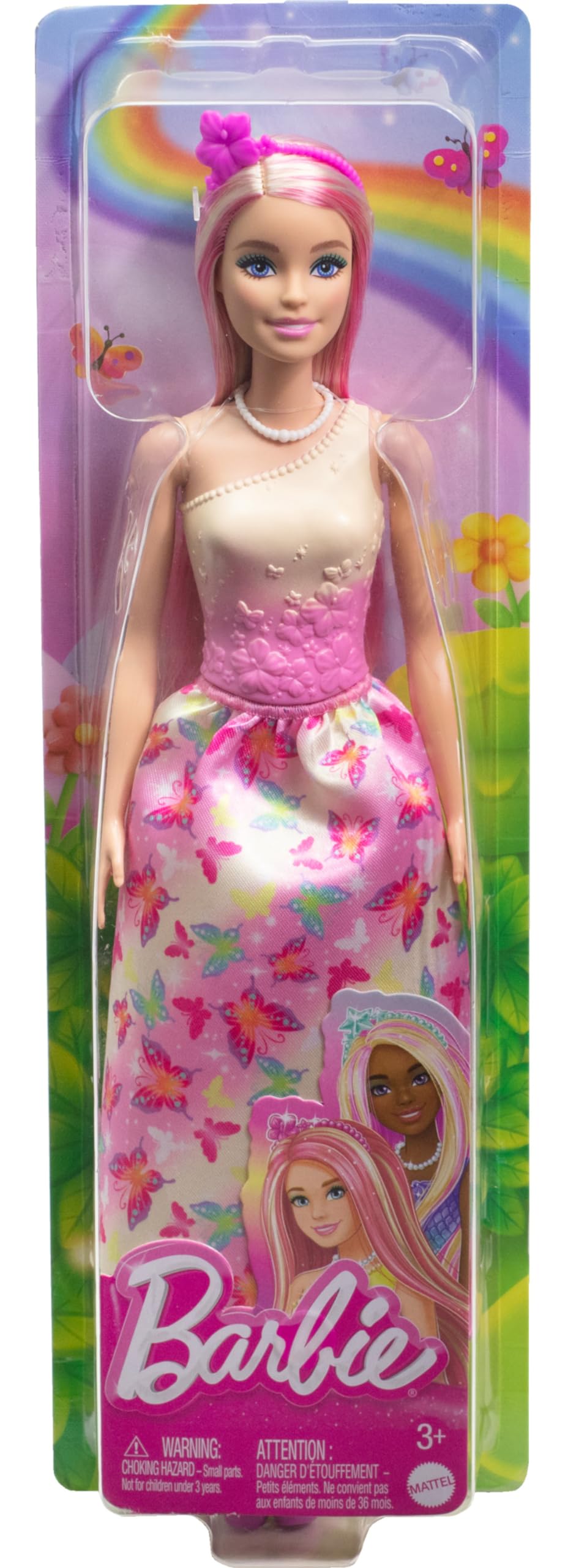 Foto 7 pulgar | Muñeca Barbie Royal Con Cabello De Fantasía Rosa Y Rubio Y Accesorios - Venta Internacional.
