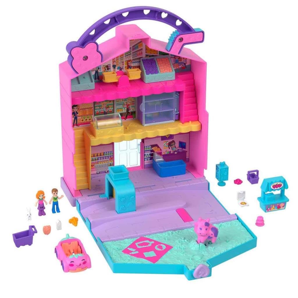 Foto 5 pulgar | Set De Juego Polly Pocket Pollyville Fresh Market Con 2 Muñecas - Venta Internacional.