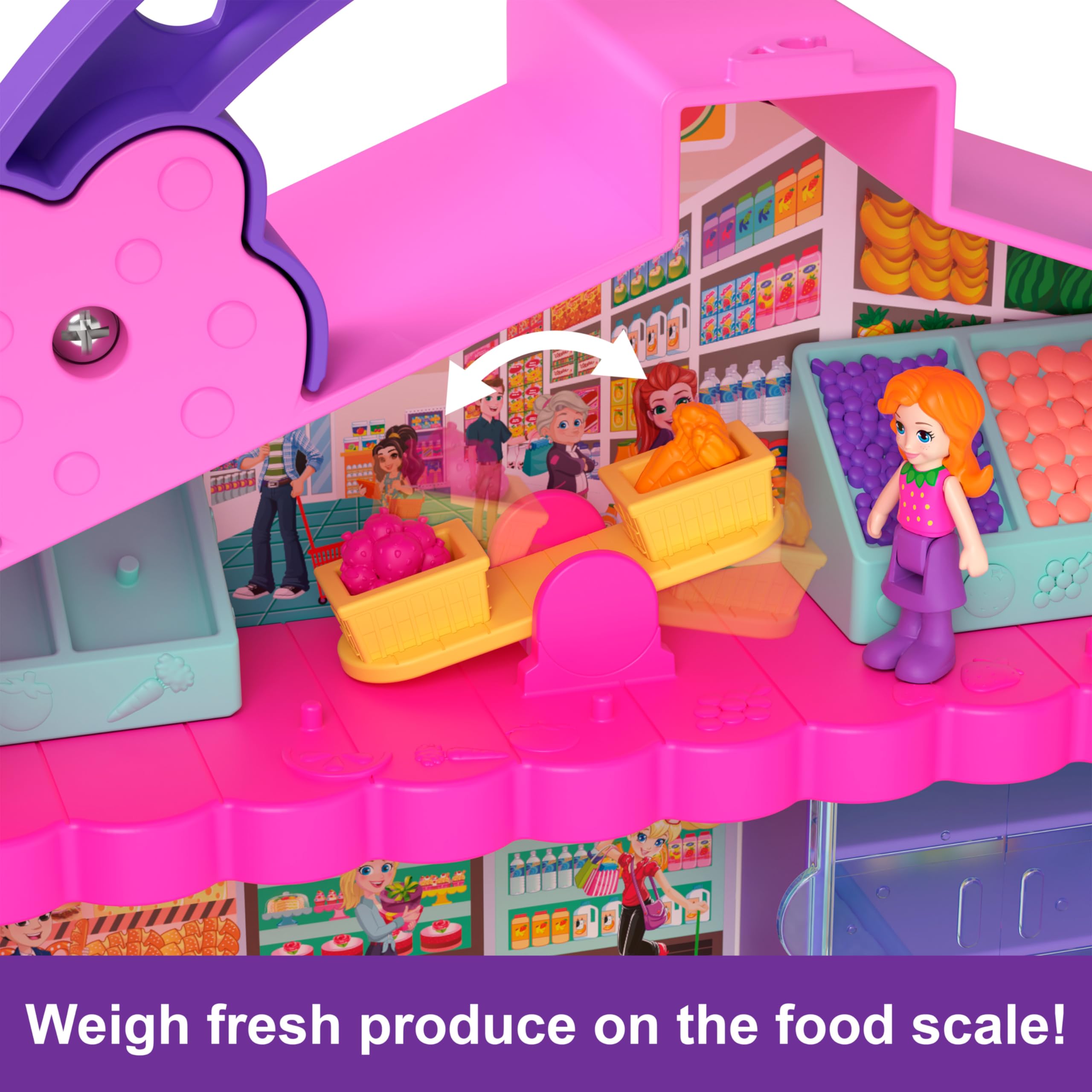 Foto 6 | Set De Juego Polly Pocket Pollyville Fresh Market Con 2 Muñecas - Venta Internacional.