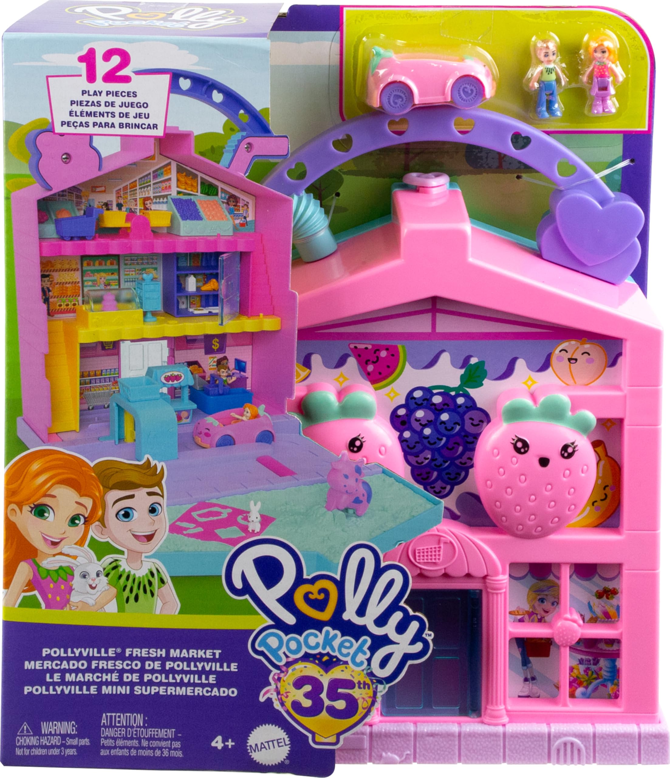 Foto 7 | Set De Juego Polly Pocket Pollyville Fresh Market Con 2 Muñecas - Venta Internacional.