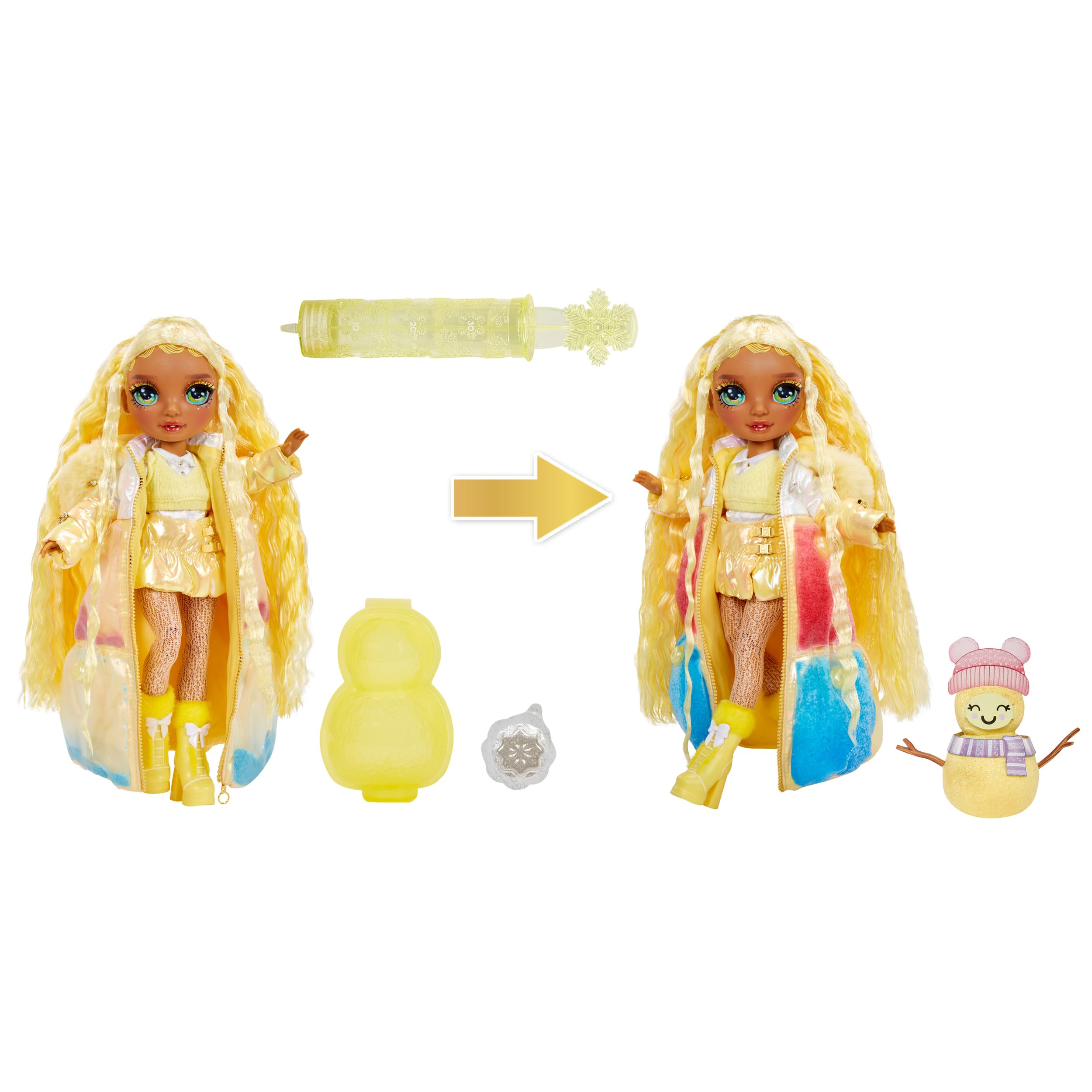 Foto 3 pulgar | Muñeca Moderna Rainbow High Winter Wonderland Sunny De 28 Cm Con Nieve - Venta Internacional.