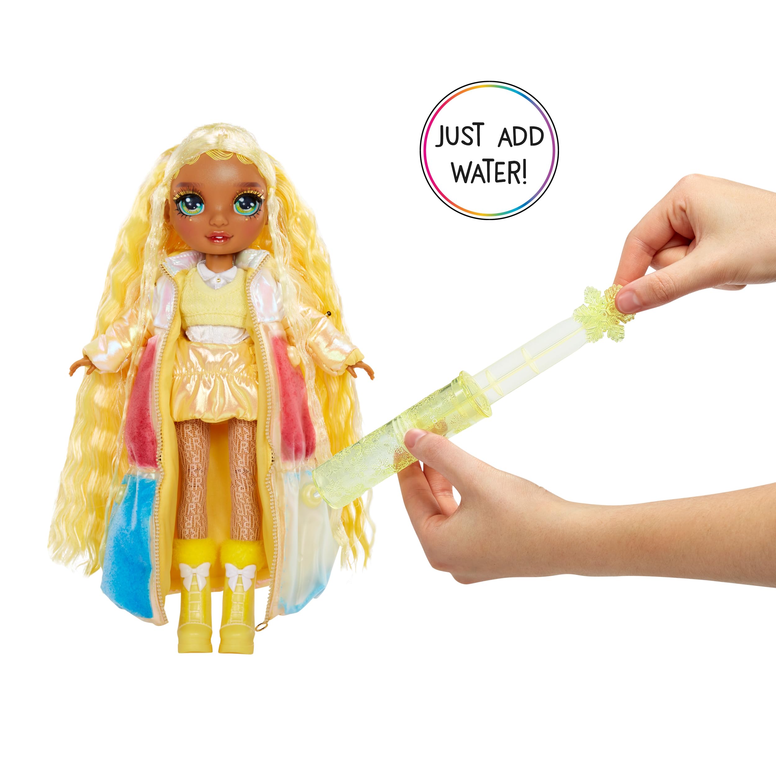 Foto 4 pulgar | Muñeca Moderna Rainbow High Winter Wonderland Sunny De 28 Cm Con Nieve - Venta Internacional.
