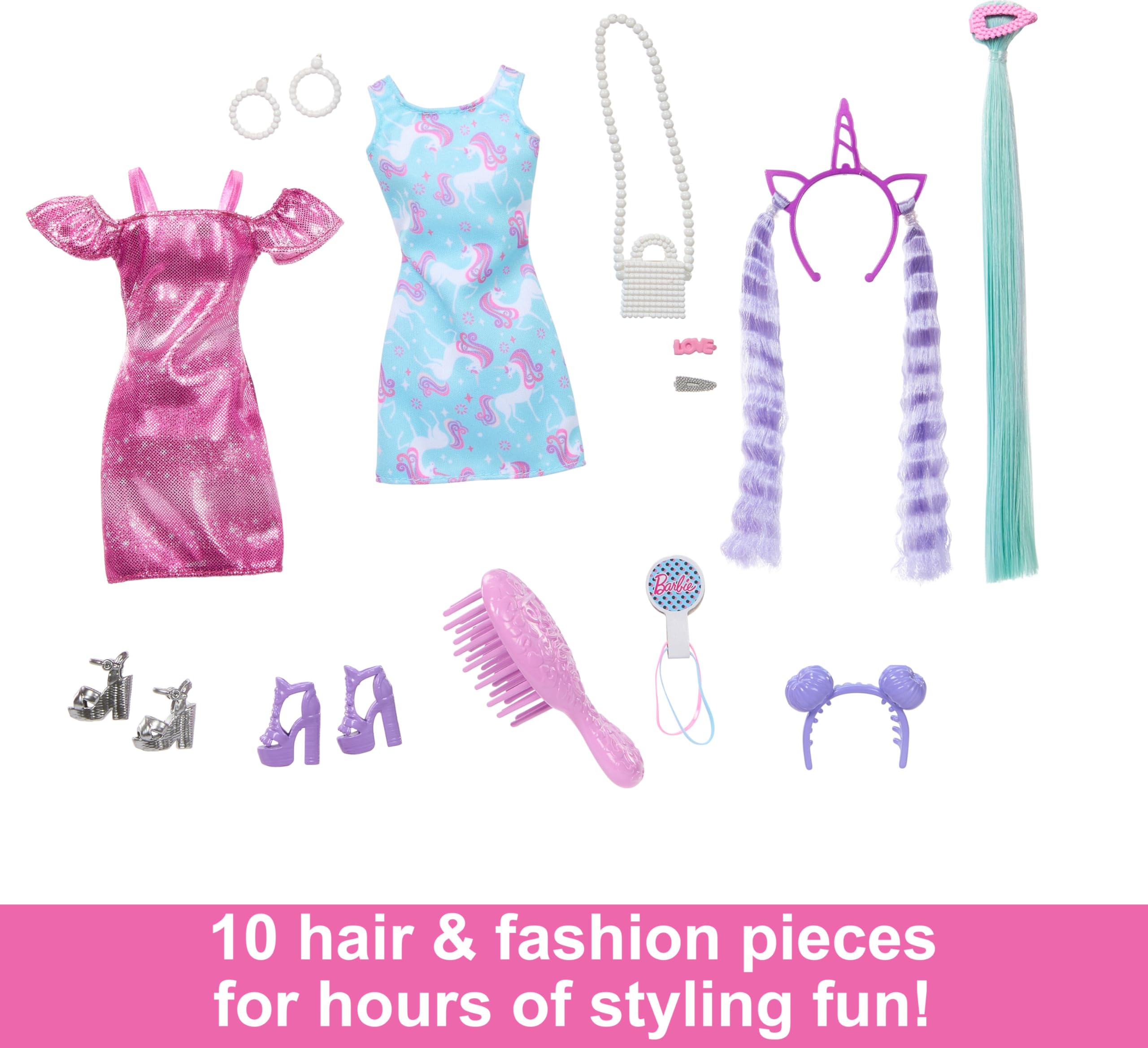 Foto 4 pulgar | Muñeca Barbie De Pelo Divertido Y Elegante Con Pelo Y Vestido Extralargos - Venta Internacional.