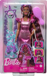 Foto 6 | Muñeca Barbie De Pelo Divertido Y Elegante Con Pelo Y Vestido Extralargos - Venta Internacional.