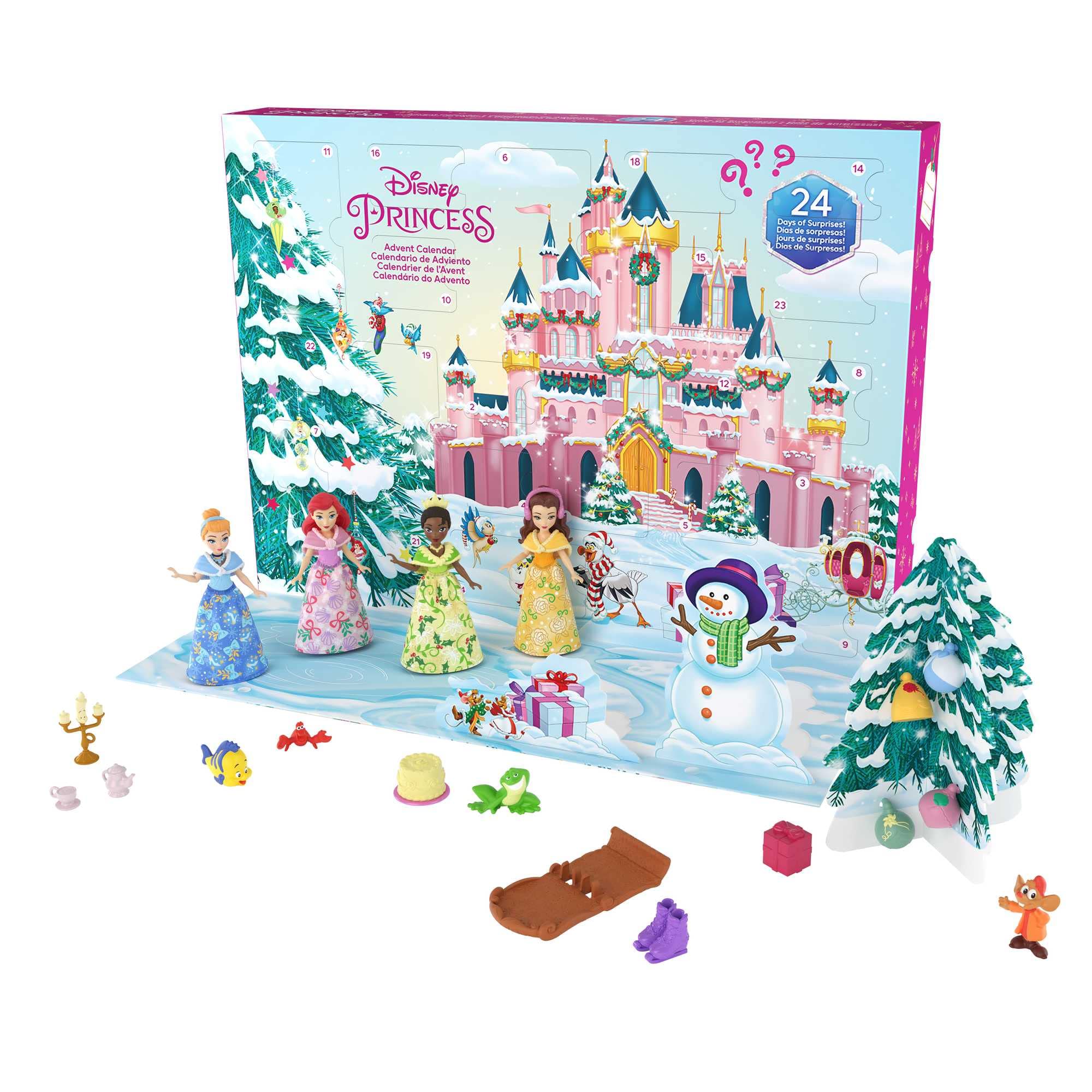 Calendario De Adviento Disney Princess Mattel Con Muñecas Y Amigos - Venta Internacional.