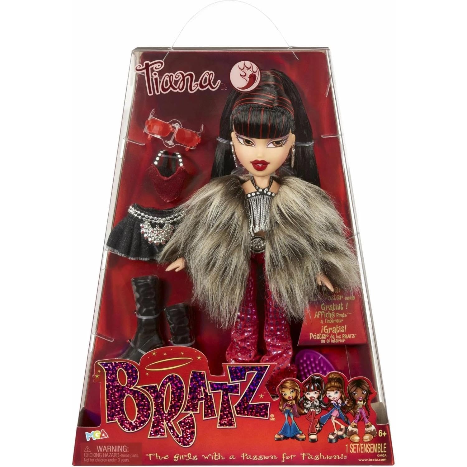 Foto 3 | Muñeca De Moda Bratz Tiana Series 3 Con 2 Atuendos Y Póster - Venta Internacional.