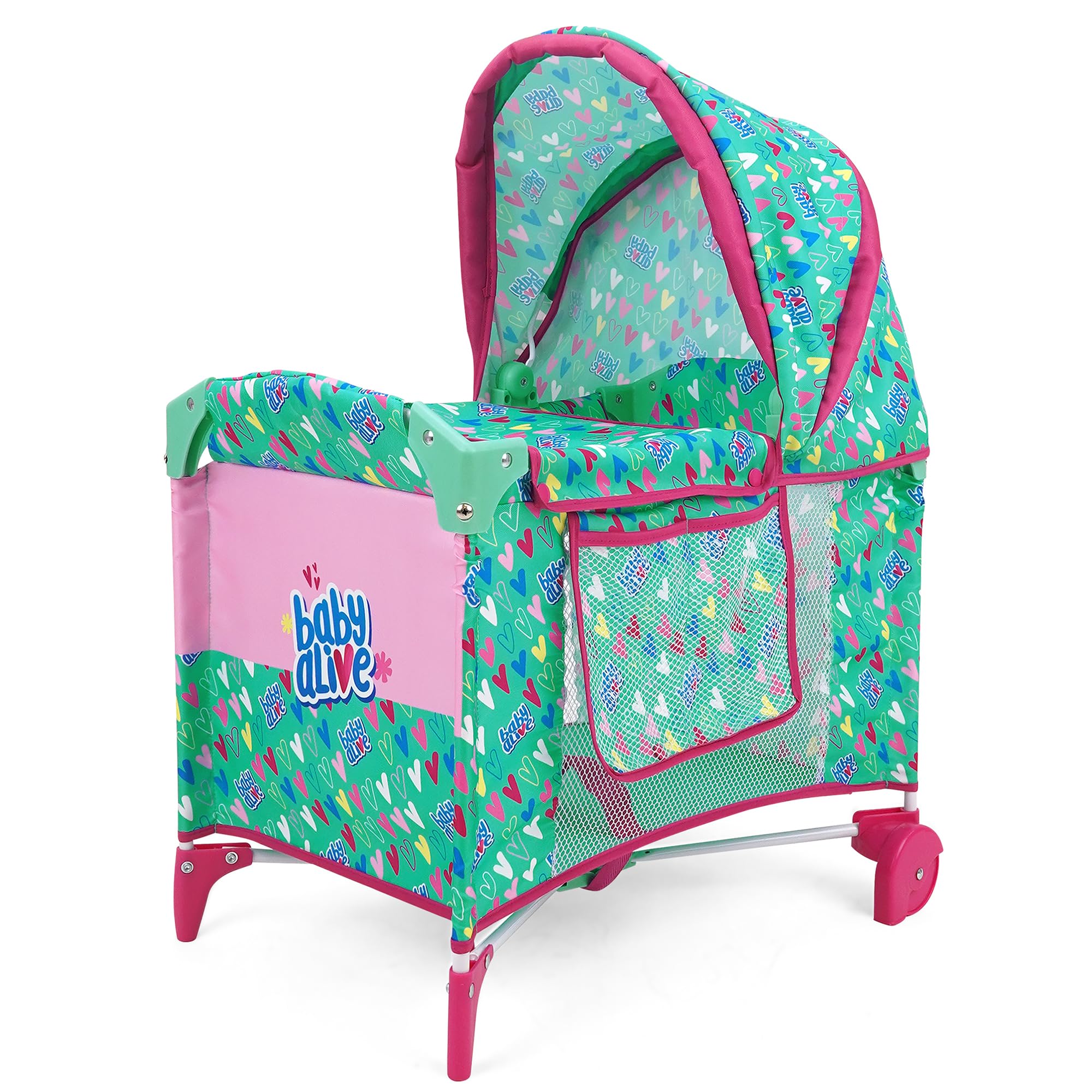 Doll Play Yard Baby Alive Deluxe Verde/rosa Para Muñecas De Hasta 18 Años - Venta Internacional.
