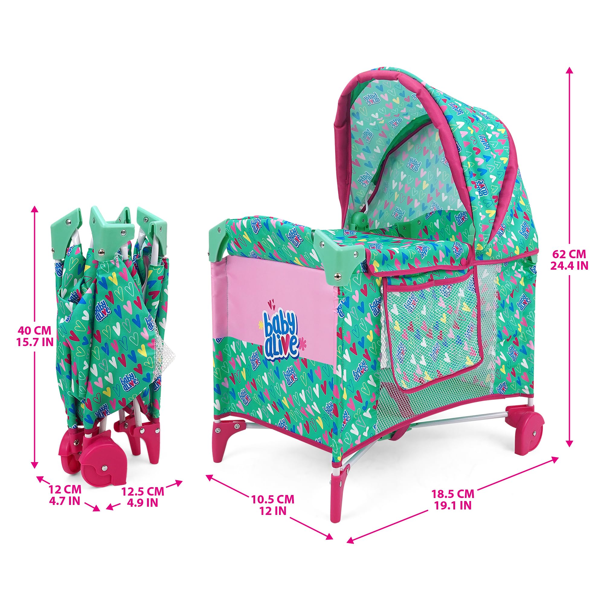 Foto 6 pulgar | Doll Play Yard Baby Alive Deluxe Verde/rosa Para Muñecas De Hasta 18 Años - Venta Internacional.