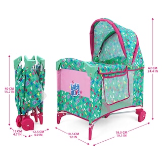 Foto 5 | Doll Play Yard Baby Alive Deluxe Verde/rosa Para Muñecas De Hasta 18 Años - Venta Internacional.