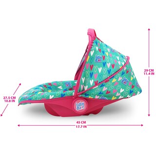 Foto 4 | Silla De Coche Para Muñecas Baby Alive Deluxe, Verde, Rosa Y Corazones, 46 Cm, 3 O Más - Venta Internacional.