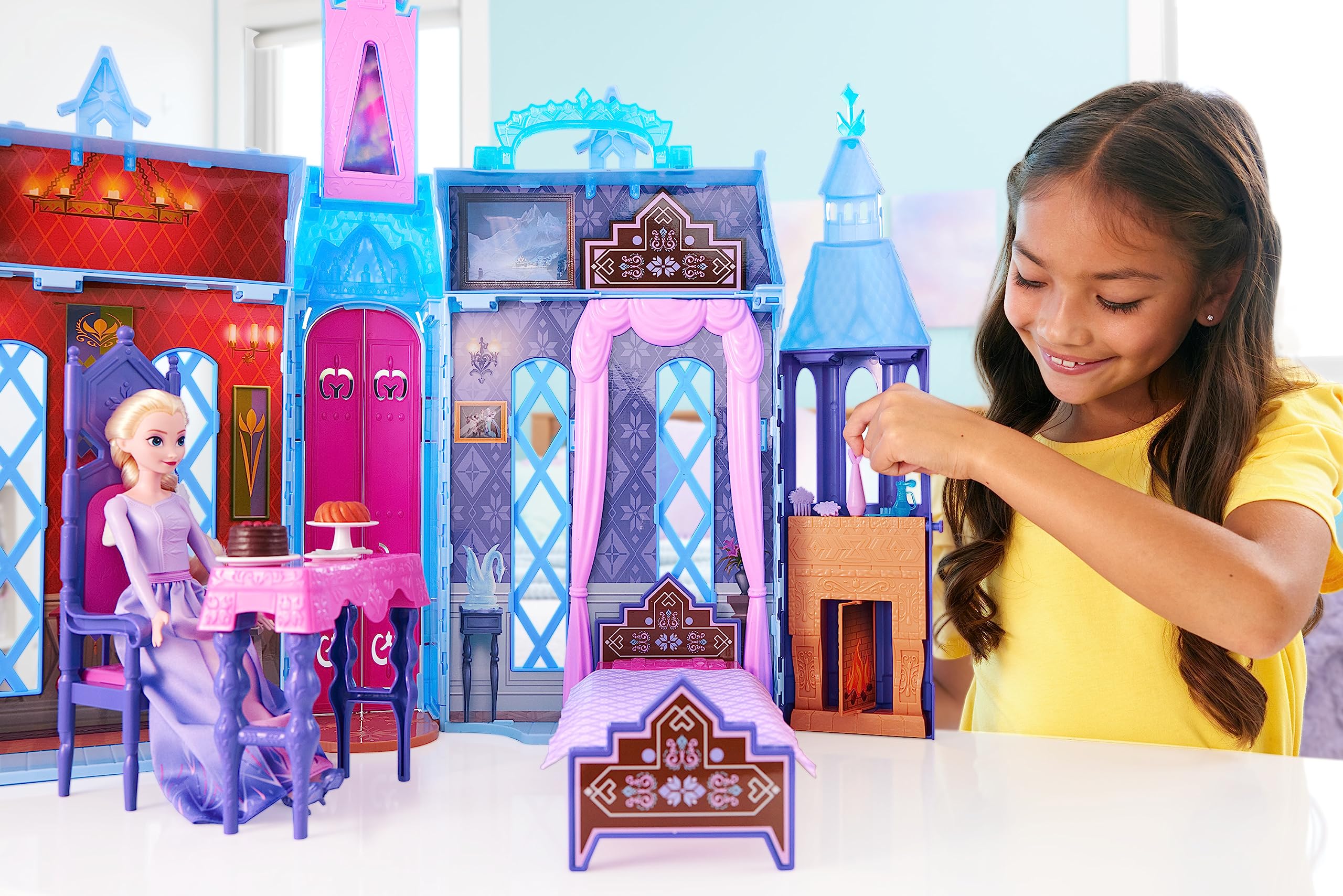 Foto 3 pulgar | Casa De Muñecas Mattel Disney Frozen Arendelle Castle Con Elsa - Venta Internacional.