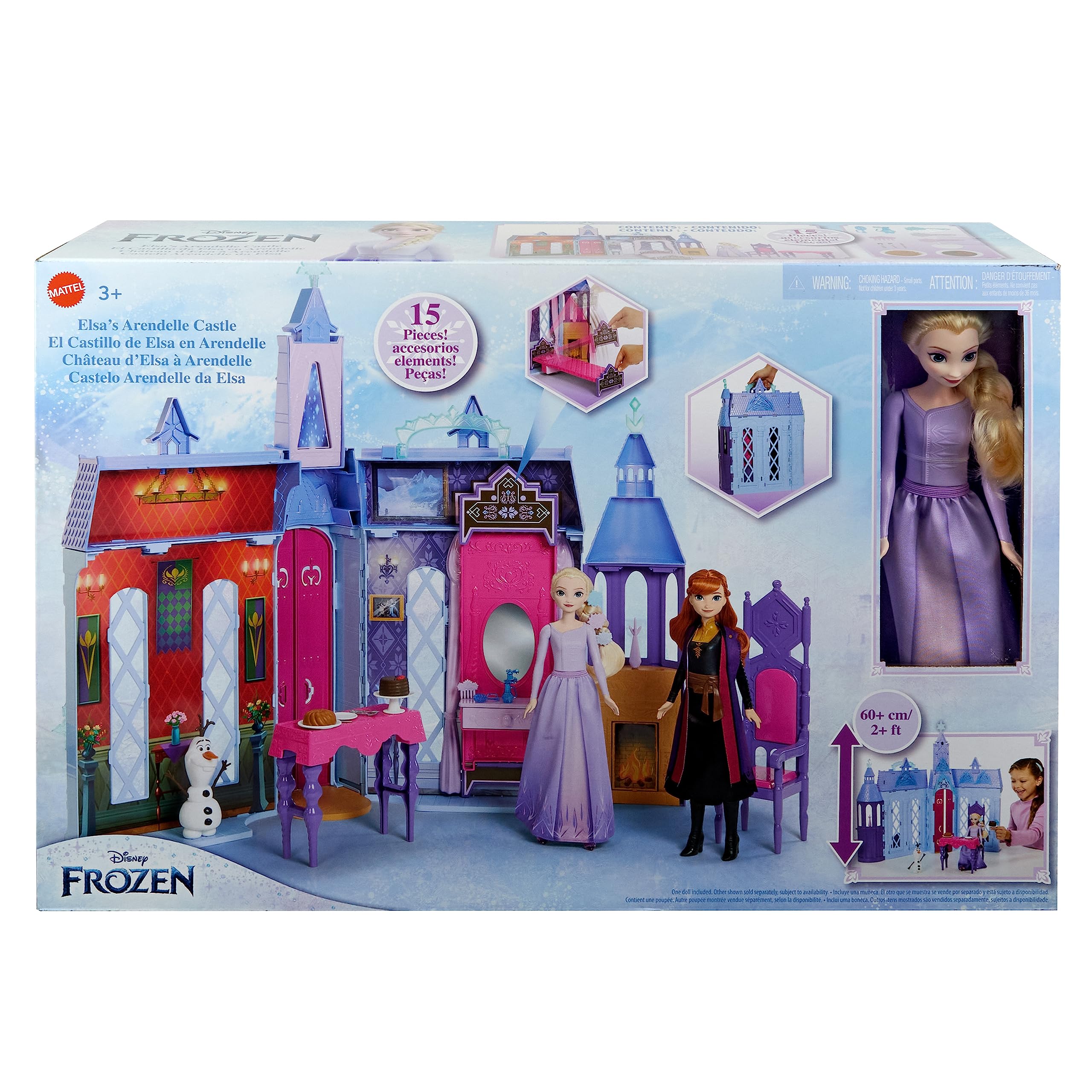 Foto 7 pulgar | Casa De Muñecas Mattel Disney Frozen Arendelle Castle Con Elsa - Venta Internacional.