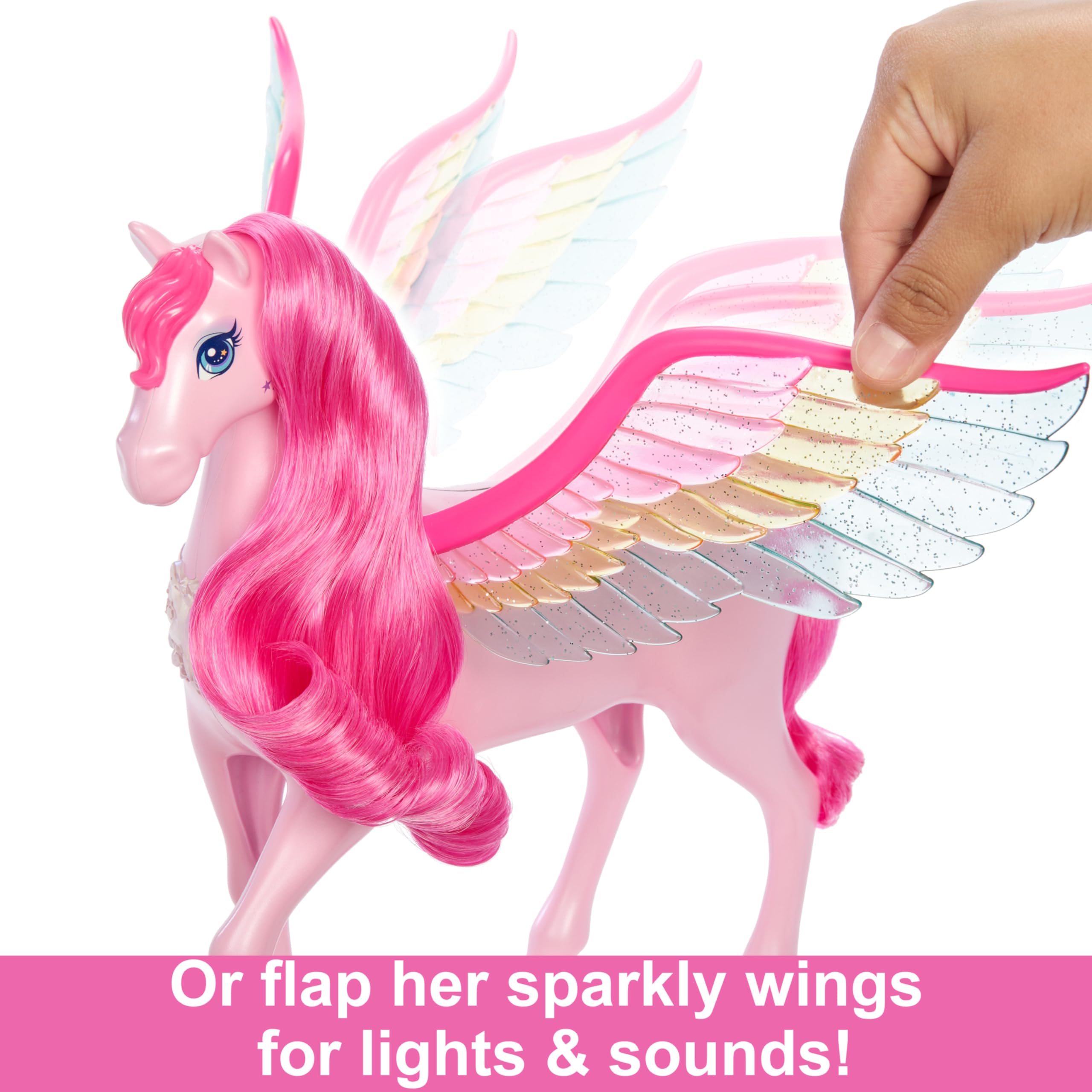 Foto 5 pulgar | Muñeca Barbie De Juguete Pegasus Con Forma De Caballo Alado Rosa Con 10 Accesorios - Venta Internacional.