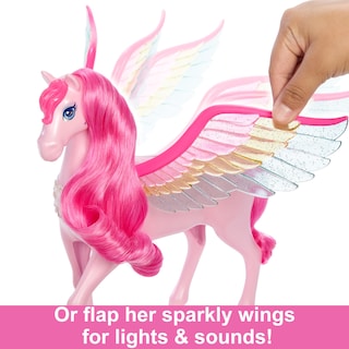 Foto 4 | Muñeca Barbie De Juguete Pegasus Con Forma De Caballo Alado Rosa Con 10 Accesorios - Venta Internacional.