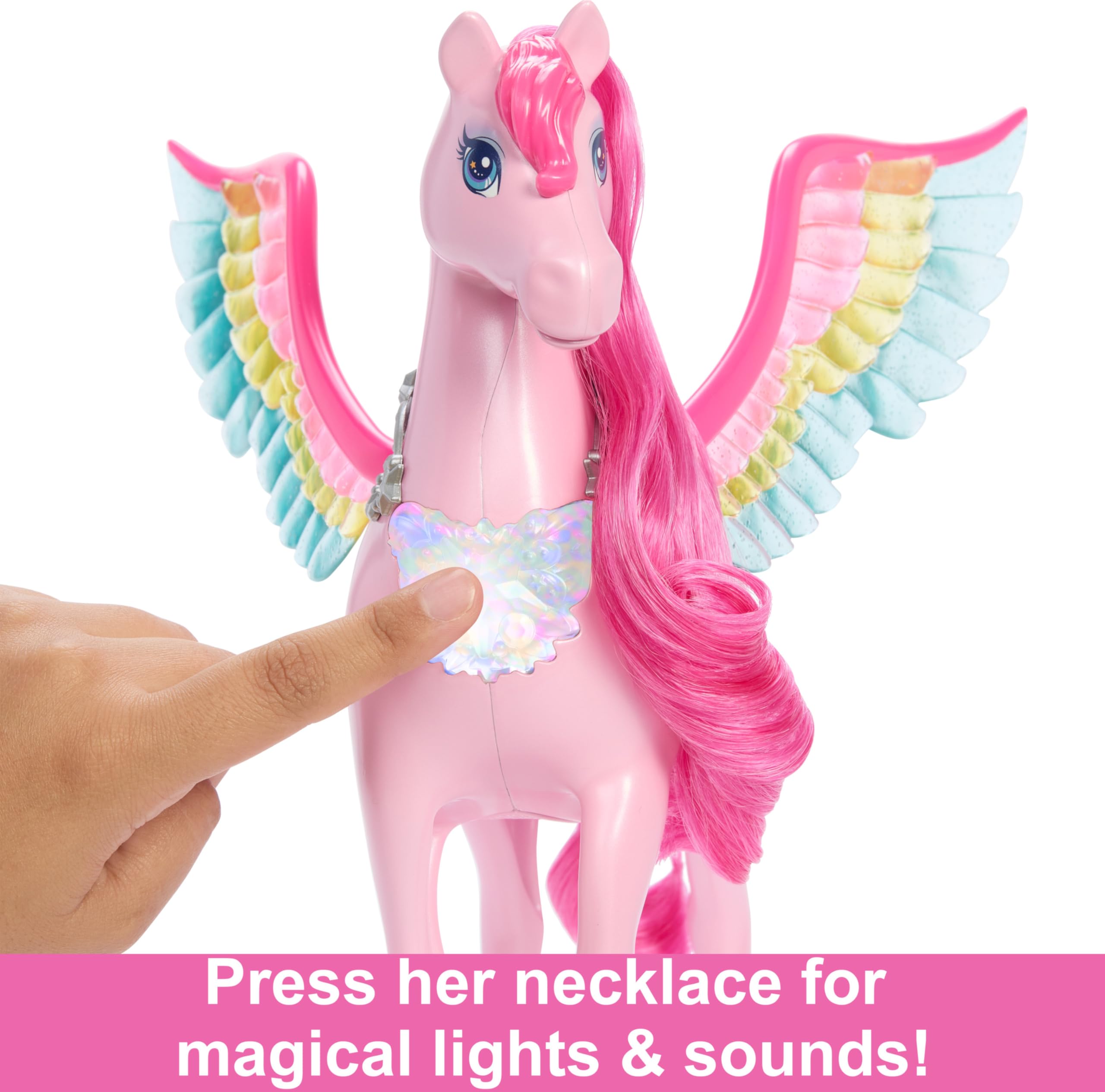 Foto 6 pulgar | Muñeca Barbie De Juguete Pegasus Con Forma De Caballo Alado Rosa Con 10 Accesorios - Venta Internacional.