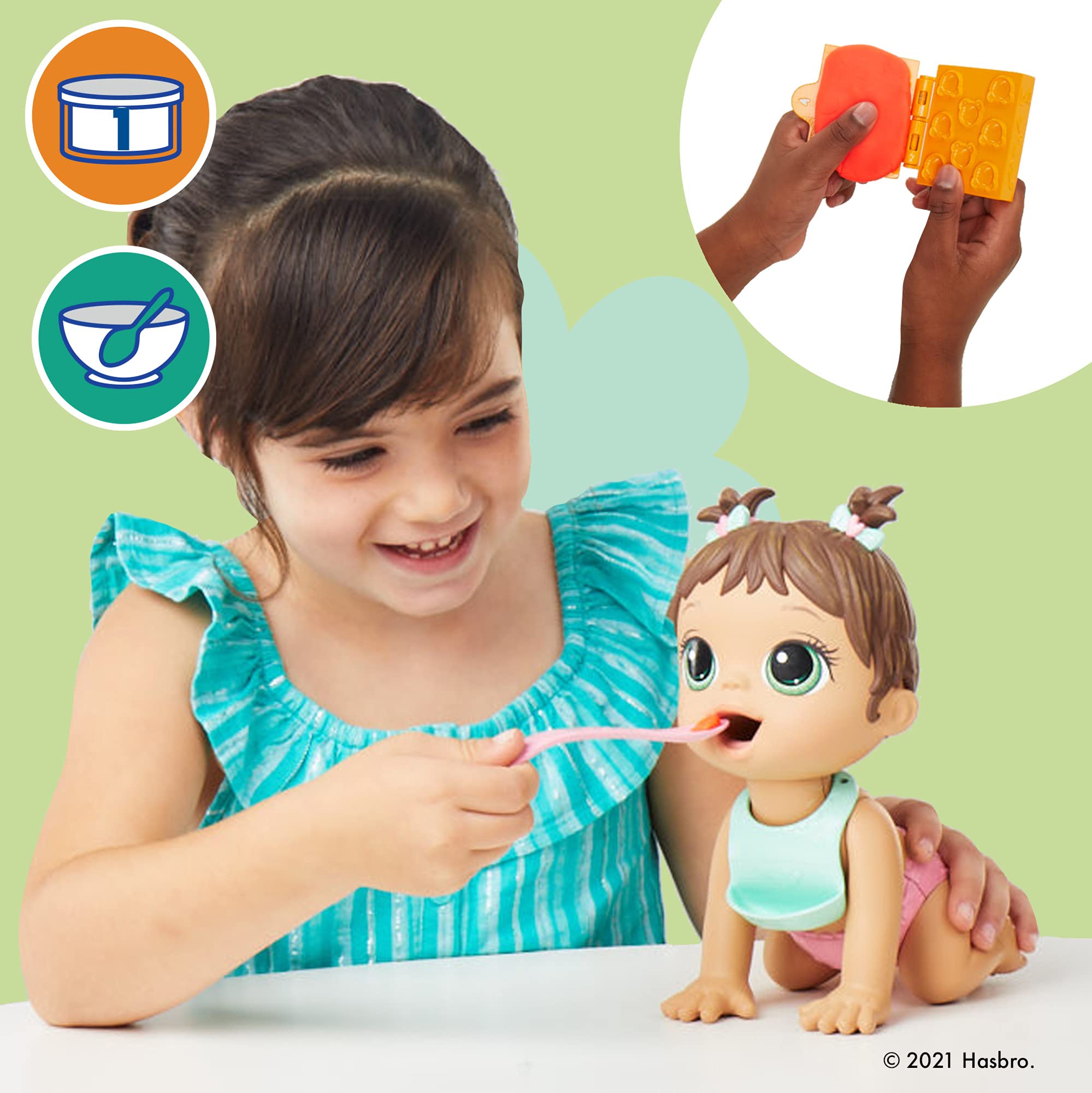 Foto 4 pulgar | Muñeca Baby Alive Lil Snacks Para Comer Y Defecar Con Accesorios - Venta Internacional.