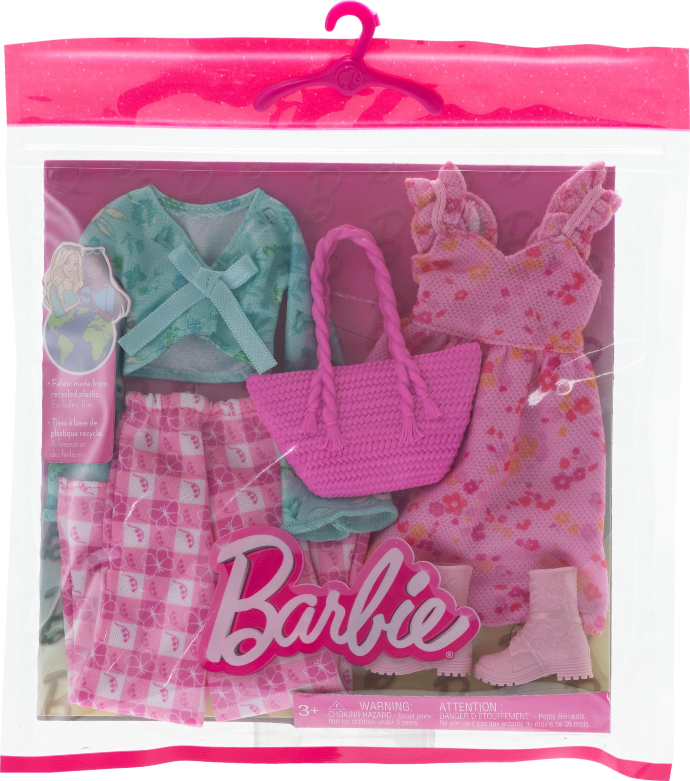 Foto 3 pulgar | Set De Moda Barbie Fashion, Paquete De 2 Unidades Con Vestido, Top, Pantalones, Botas Y Bolso - Venta Internacional.