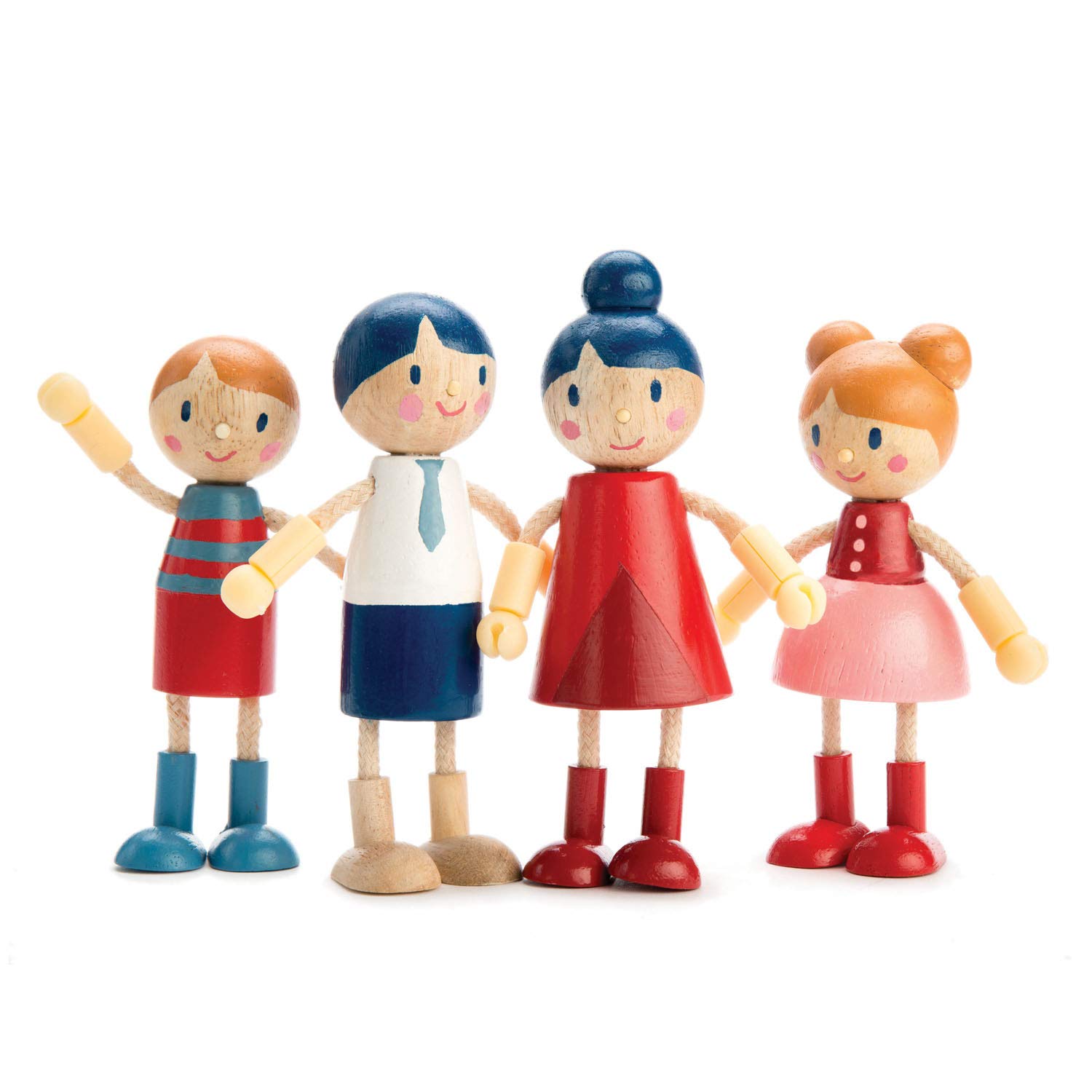 Juguetes Doll Family Tender Leaf, Bonitos Juguetes De Madera Flexibles, 4 Unidades, 3 O Más - Venta Internacional.