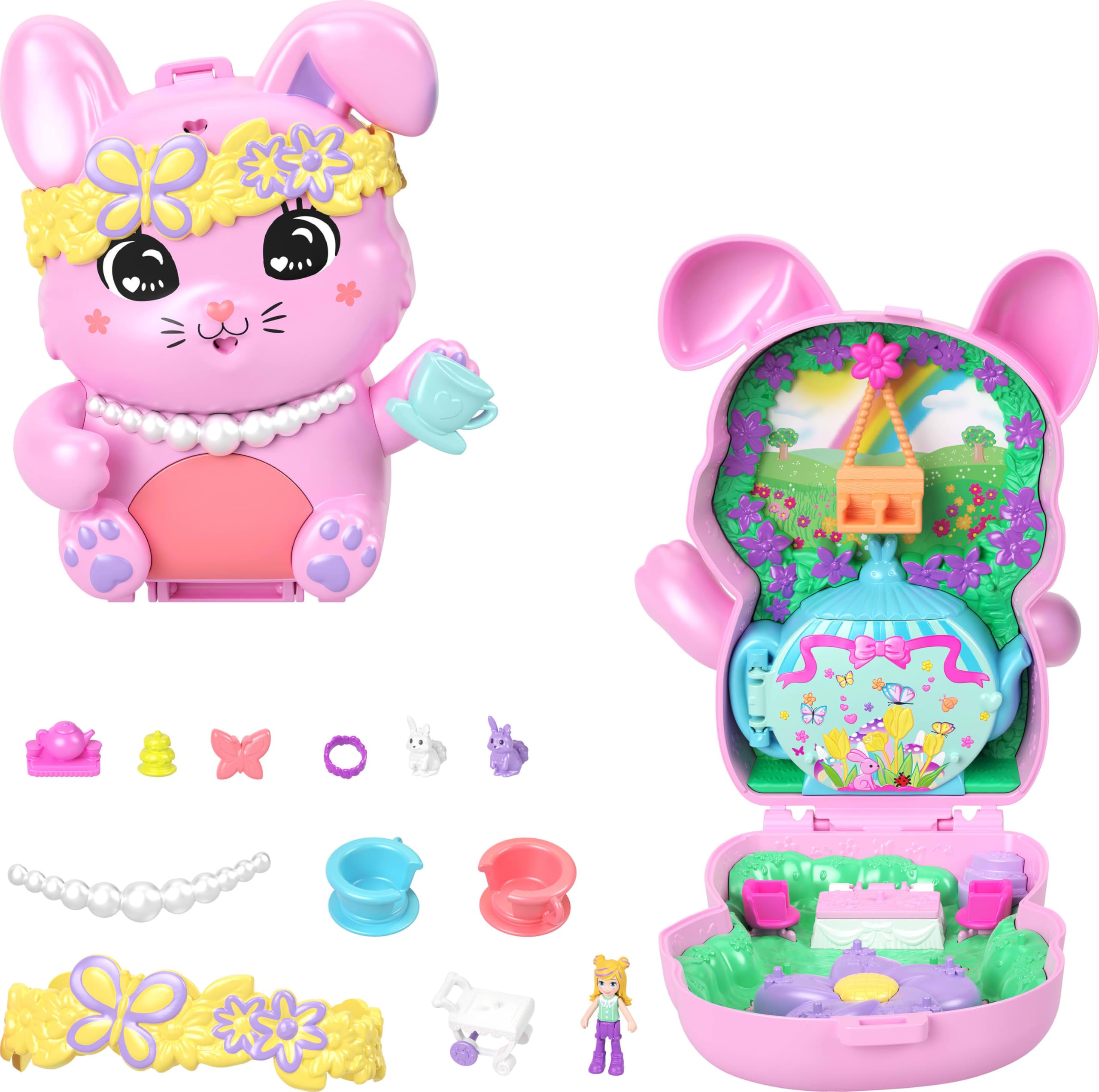 Foto 2 pulgar | Muñeca Toy Polly Pocket Dolls Para Fiesta De Té Con 1 Micromuñeca - Venta Internacional.