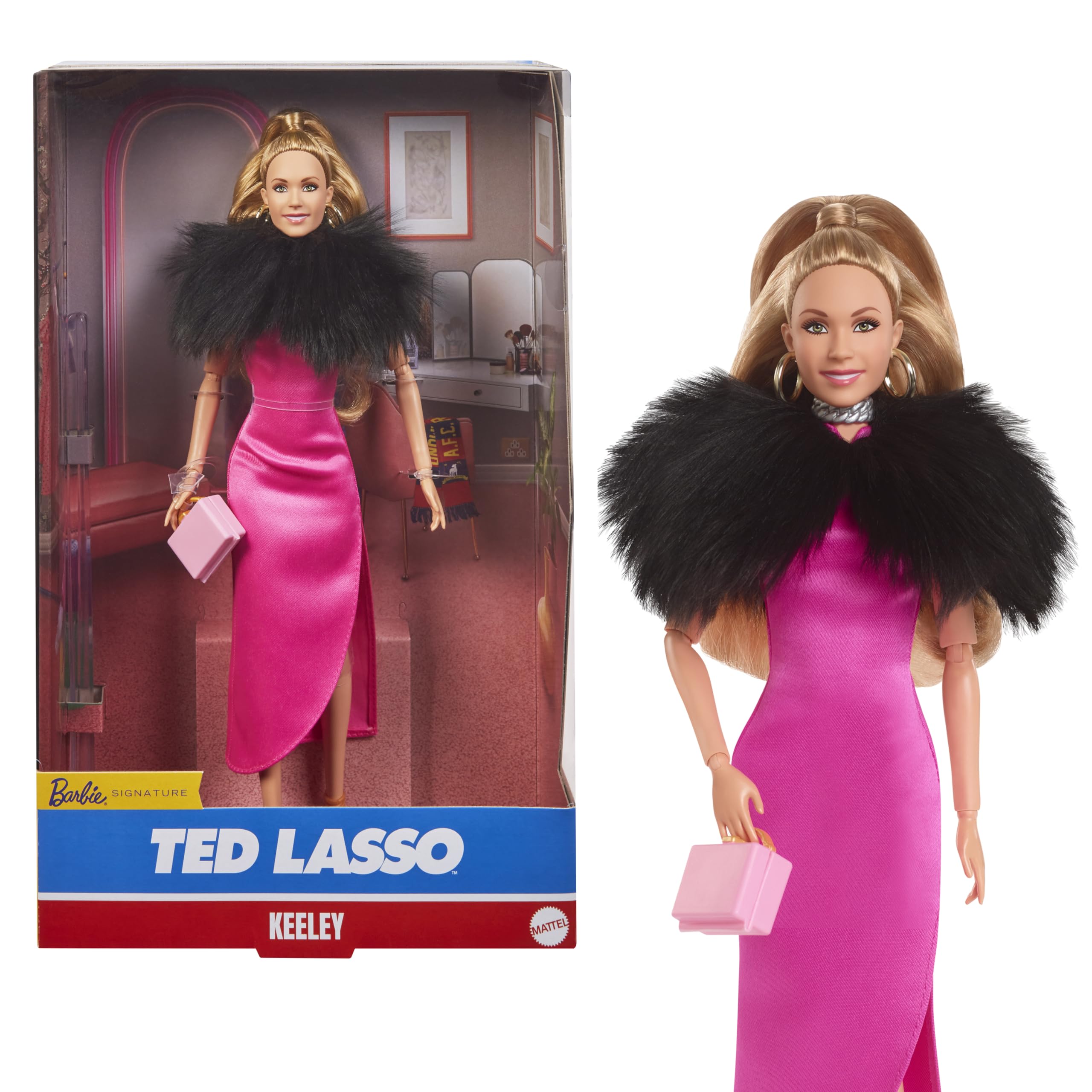Muñeca Exclusiva De Barbie Keeley De Ted Lasso Con Vestido Rosa - Venta Internacional.