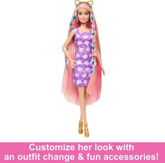 Foto 5 | Muñeca Barbie De Cabello Divertido Y Elegante Con Cabello Rubio Extralargo - Venta Internacional.