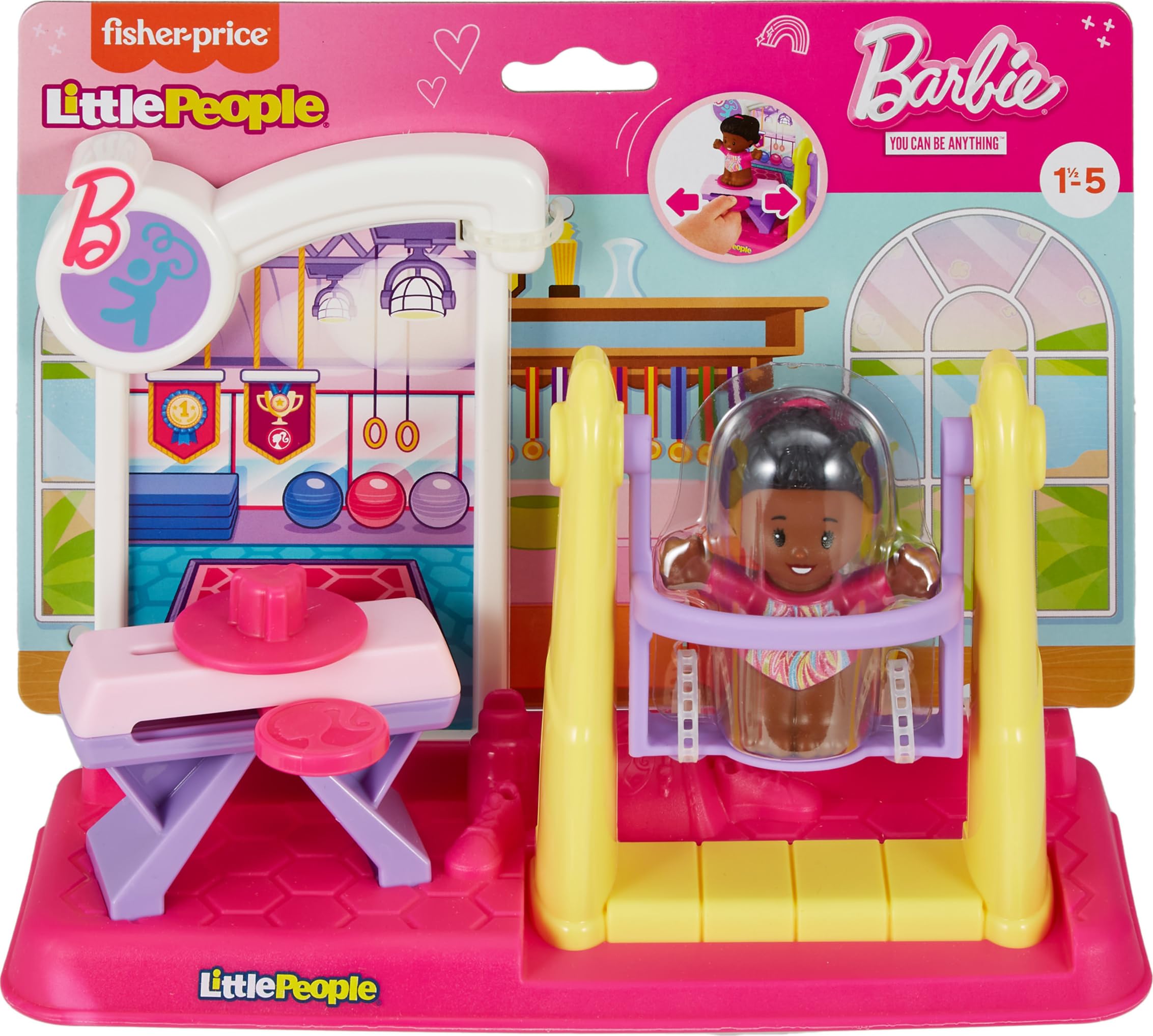 Foto 7 pulgar | Set De Gimnasta Barbie De Juguete Fisher-price Little People Para Niños Pequeños - Venta Internacional.