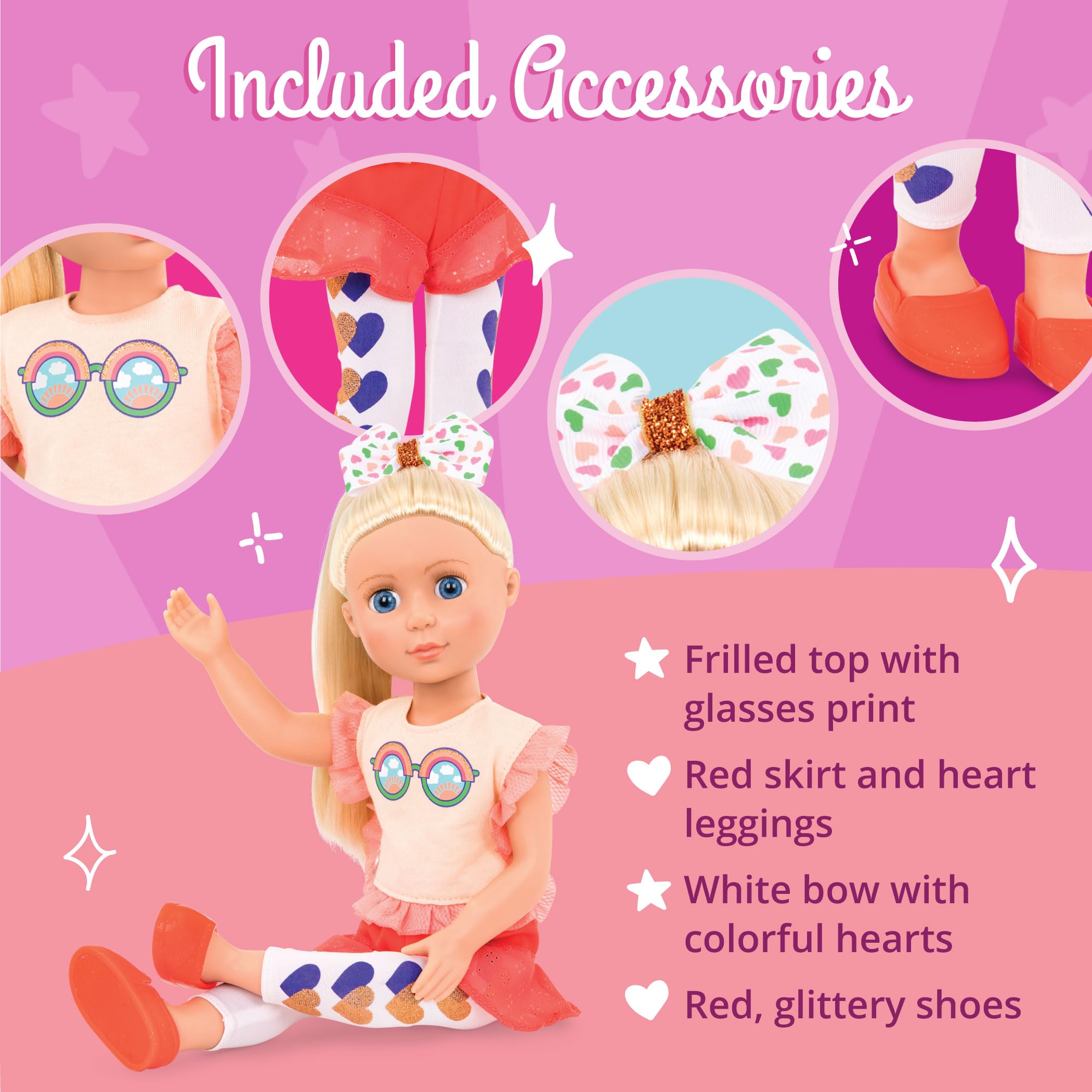 Foto 4 pulgar | Muñeca Moderna Con Purpurina Para Niñas, 14 Pulgadas, Con Ropa De Más De 3 Años - Venta Internacional.