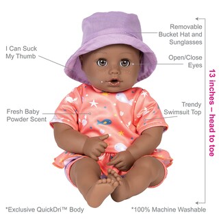 Foto 4 | Muñeca Adora Beach Baby Afroamericana Con Pecas De 33 Cm - Venta Internacional.