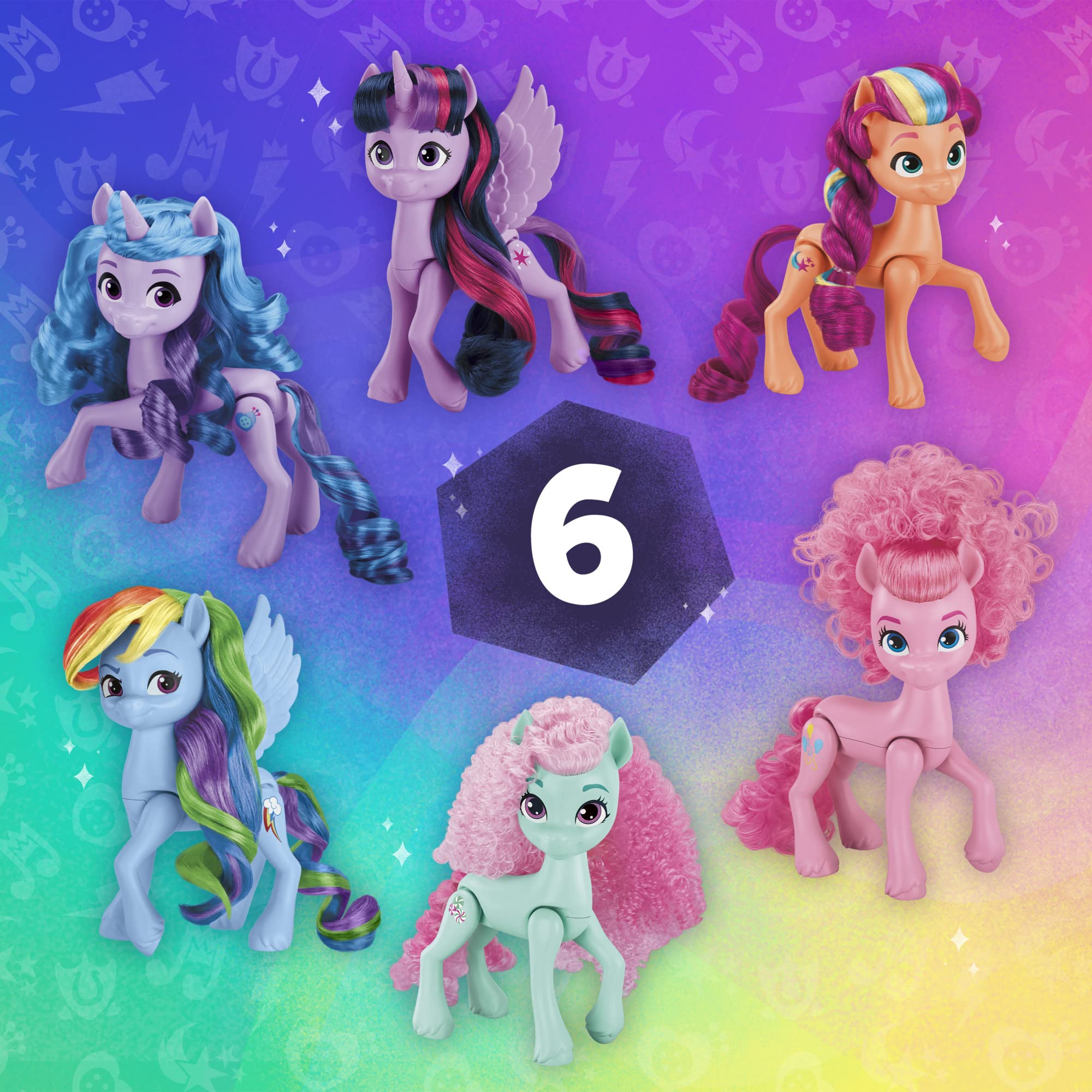 Foto 5 pulgar | Muñecas Toy My Little Pony Rainbow Celebration, 6 Figuras De 14 Cm - Venta Internacional.
