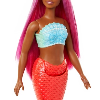 Foto 3 | Muñeca Barbie Sirena Con Pelo Y Diadema De Fantasía De Color Magenta - Venta Internacional.