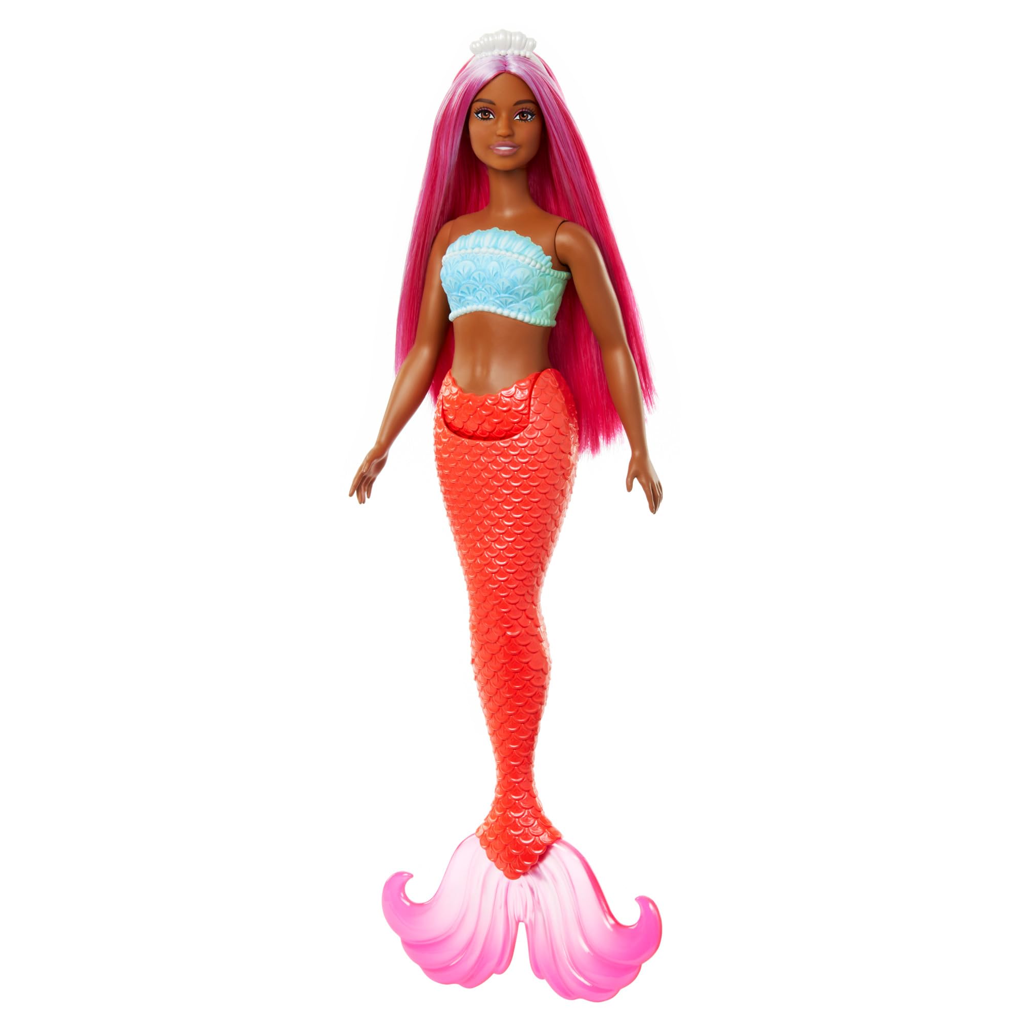 Foto 5 pulgar | Muñeca Barbie Sirena Con Pelo Y Diadema De Fantasía De Color Magenta - Venta Internacional.