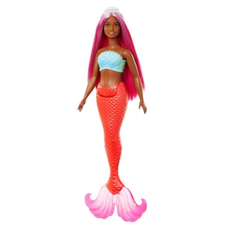Foto 4 | Muñeca Barbie Sirena Con Pelo Y Diadema De Fantasía De Color Magenta - Venta Internacional.