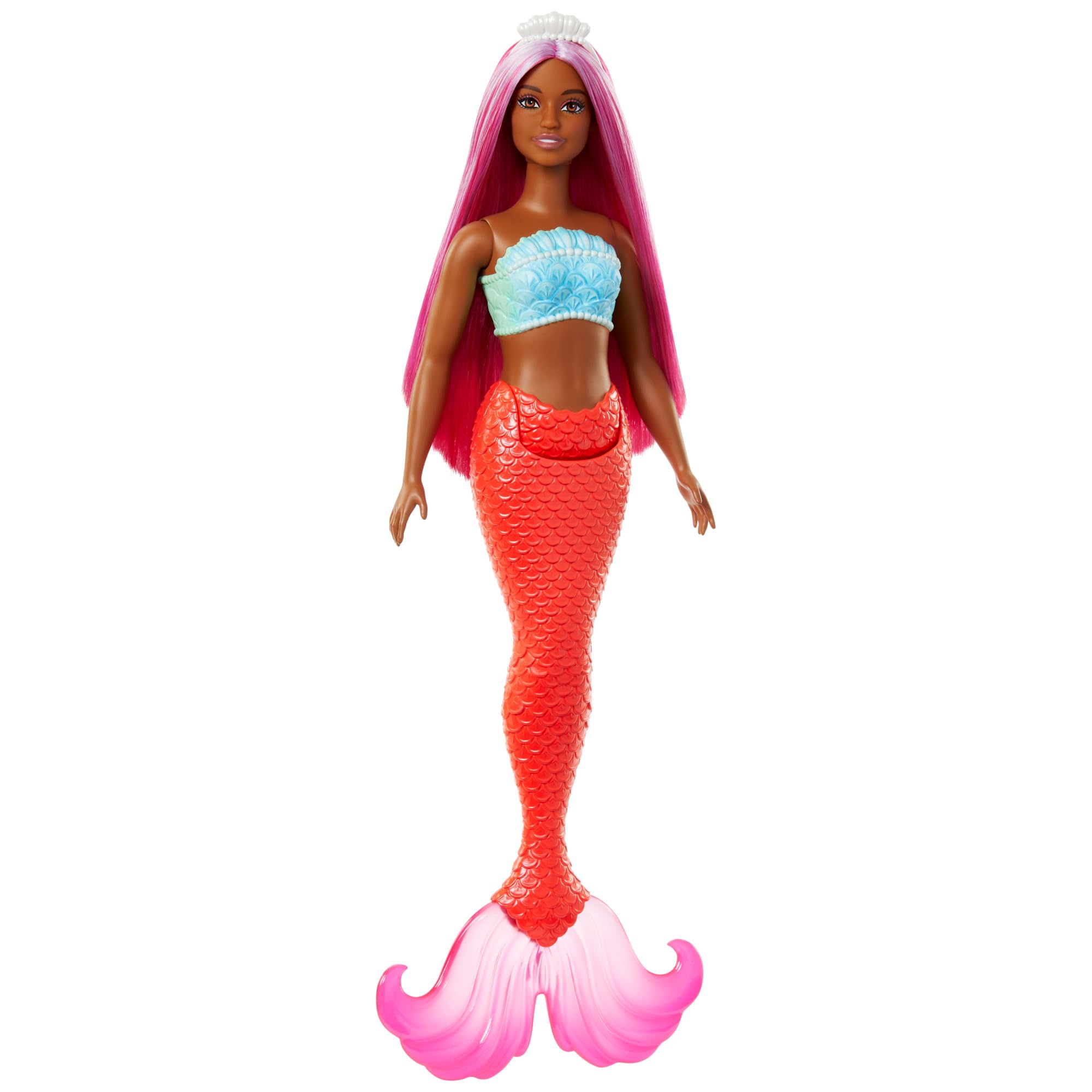 Foto 6 pulgar | Muñeca Barbie Sirena Con Pelo Y Diadema De Fantasía De Color Magenta - Venta Internacional.