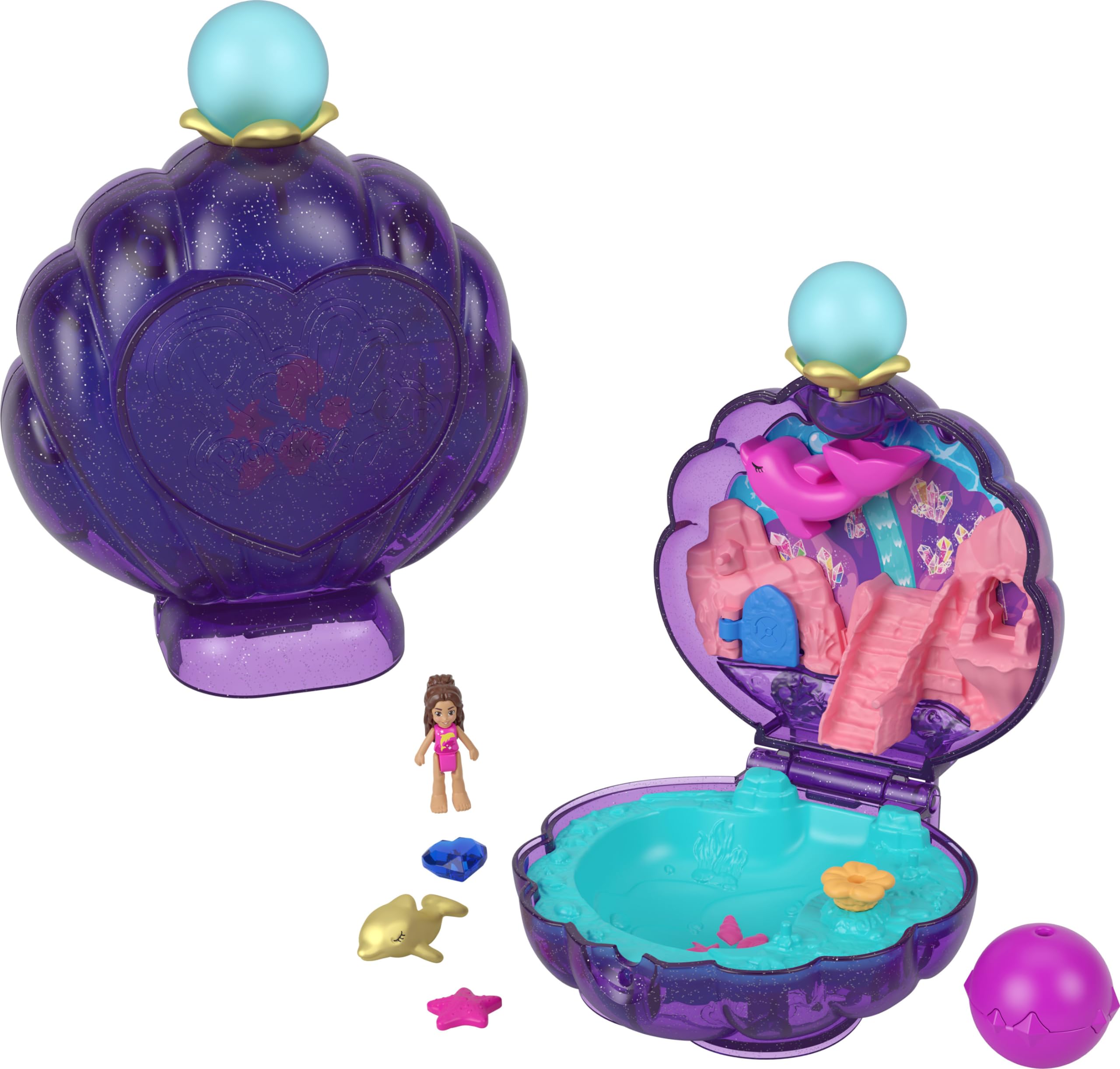 Juguete De Viaje Polly Pocket Sparkle Cove Adventure Con Juego Acuático - Venta Internacional.