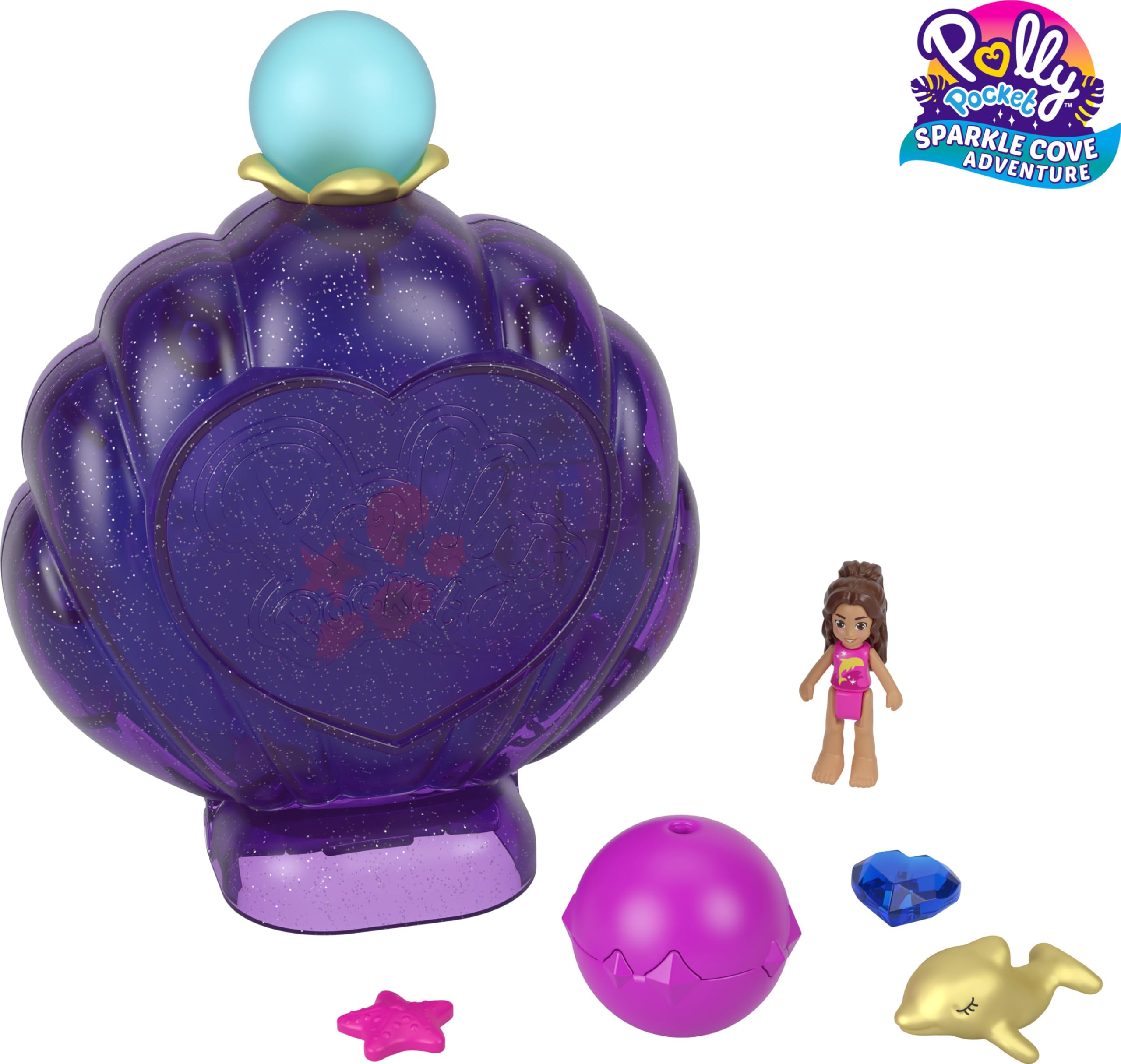Foto 5 | Juguete De Viaje Polly Pocket Sparkle Cove Adventure Con Juego Acuático - Venta Internacional.