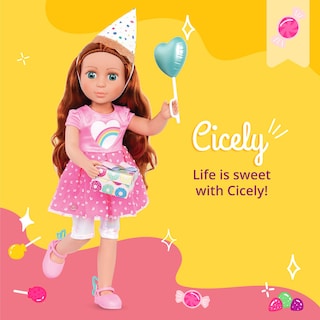 Foto 2 | Muñeca Para Fiesta De Cumpleaños Con Purpurina Para Niñas Cicely, 35 Cm, Con Ropa Para Mayores De 3 - Venta Interna