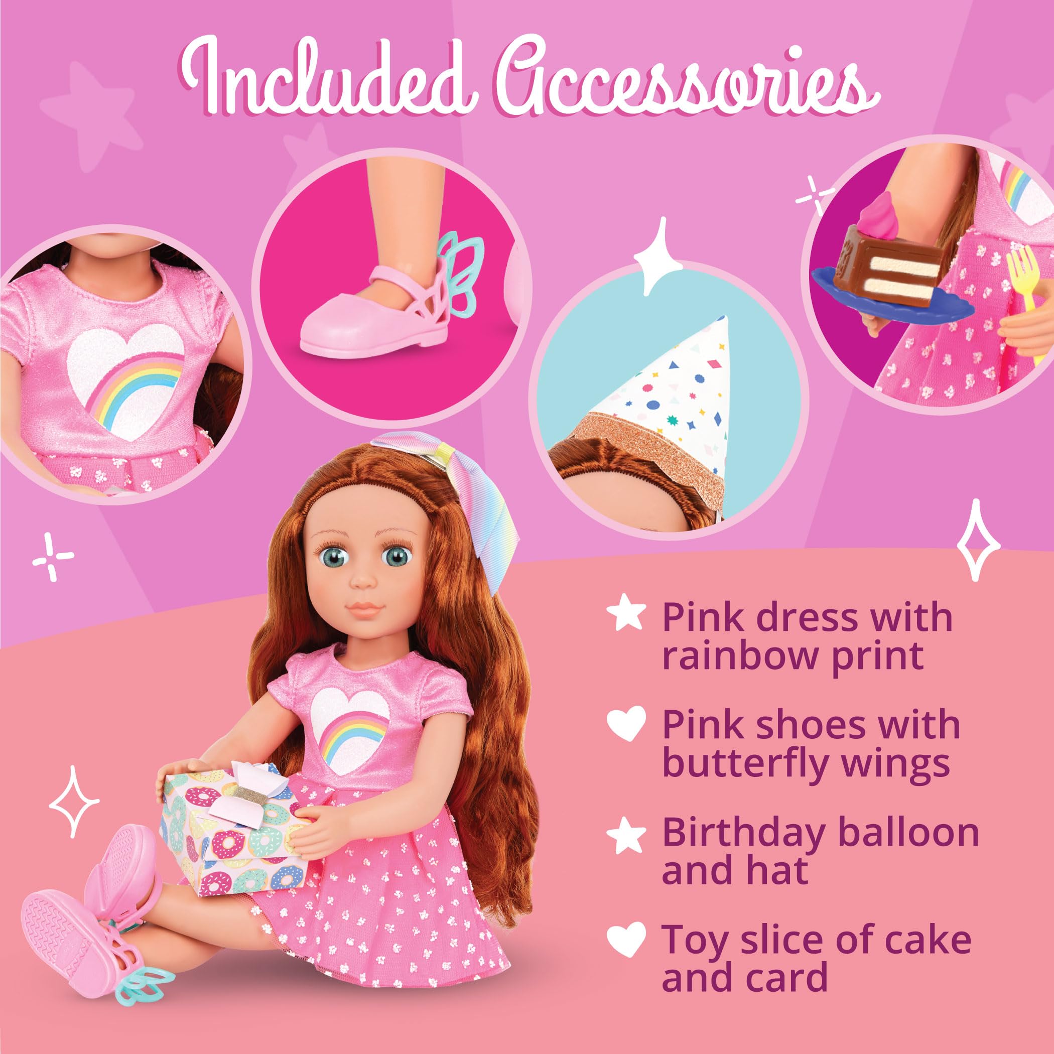 Foto 4 pulgar | Muñeca Para Fiesta De Cumpleaños Con Purpurina Para Niñas Cicely, 35 Cm, Con Ropa Para Mayores De 3 - Venta Interna