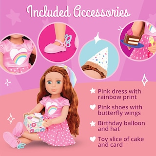 Foto 3 | Muñeca Para Fiesta De Cumpleaños Con Purpurina Para Niñas Cicely, 35 Cm, Con Ropa Para Mayores De 3 - Venta Interna