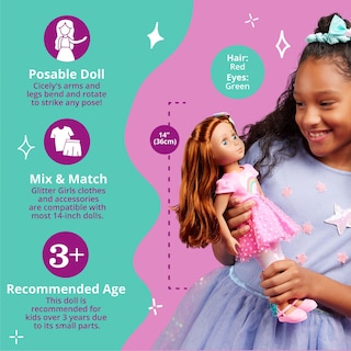 Foto 4 | Muñeca Para Fiesta De Cumpleaños Con Purpurina Para Niñas Cicely, 35 Cm, Con Ropa Para Mayores De 3 - Venta Interna