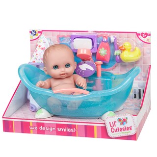 Foto 2 | Juego De Vinilo Doll Jc Toys Lil Cutesies 8.5 Con Set De Baño Y 2 Unidades, Color Azul - Venta Internacional.