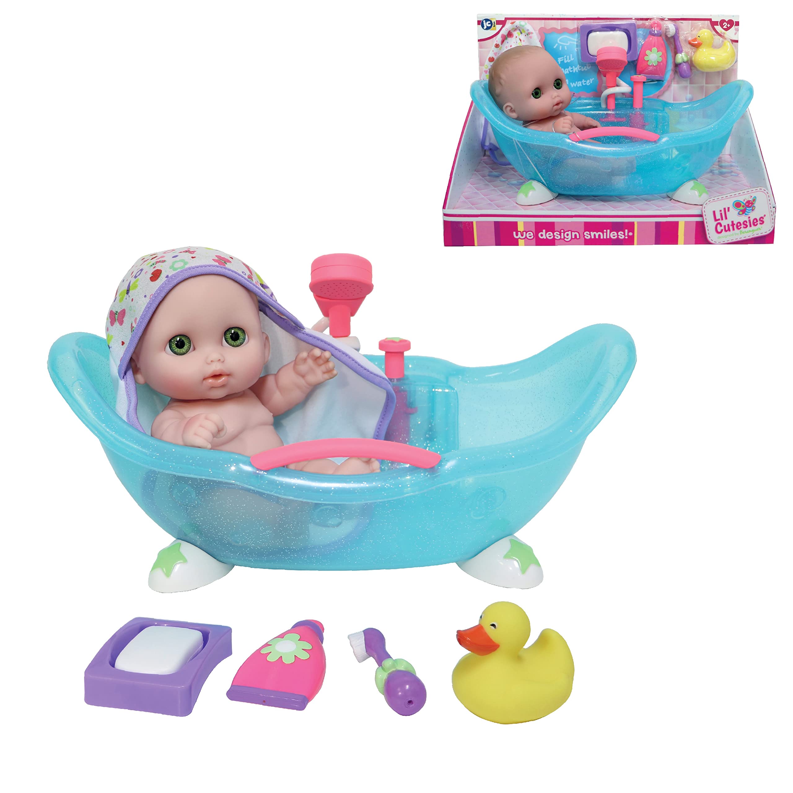 Foto 7 pulgar | Juego De Vinilo Doll Jc Toys Lil Cutesies 8.5 Con Set De Baño Y 2 Unidades, Color Azul - Venta Internacional.