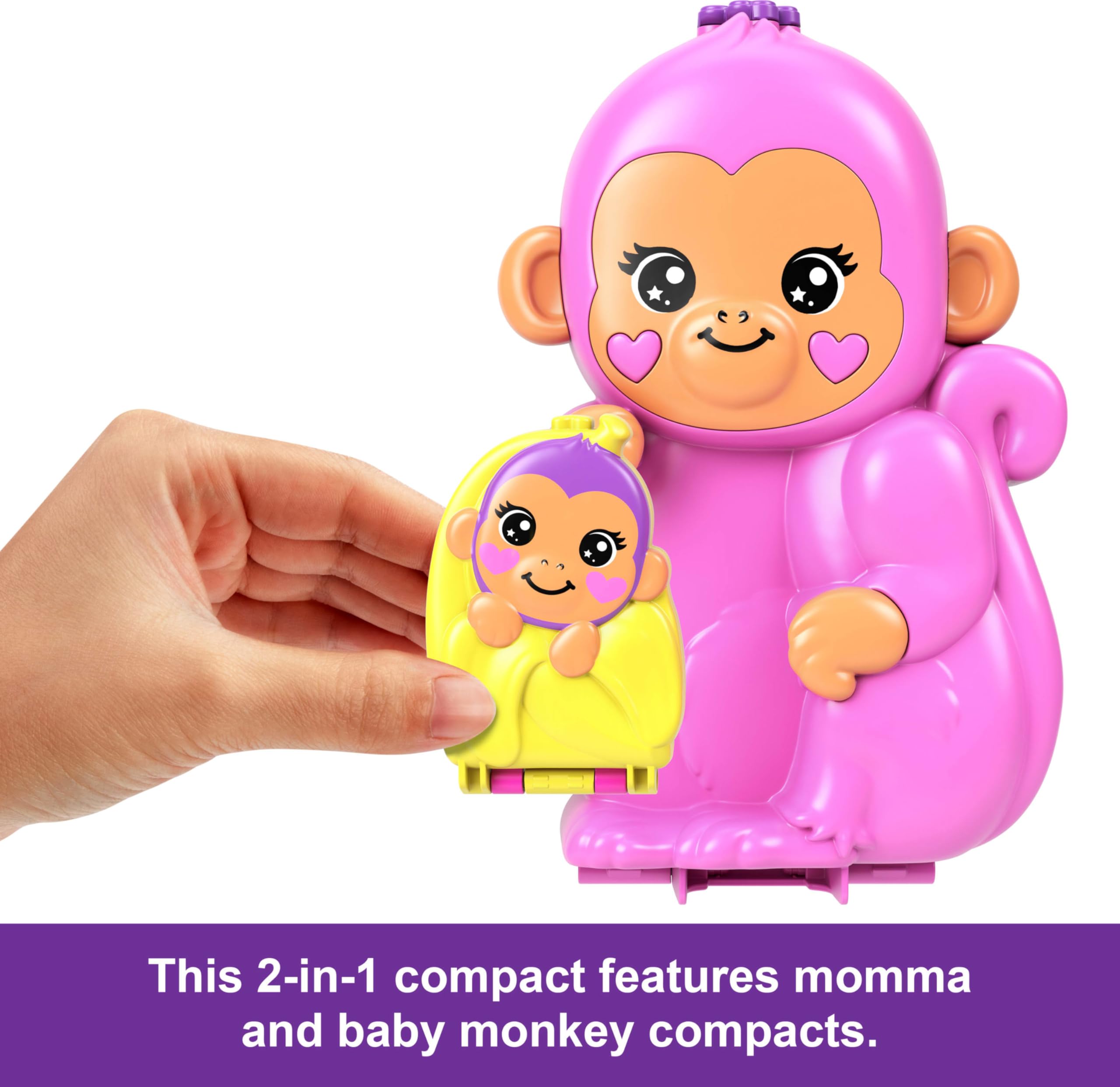 Foto 4 pulgar | Muñecas De Bolsillo Polly De Playset Con Mascotas, 2 En 1 Para Mamá, Mono Y Bebé - Venta Internacional.
