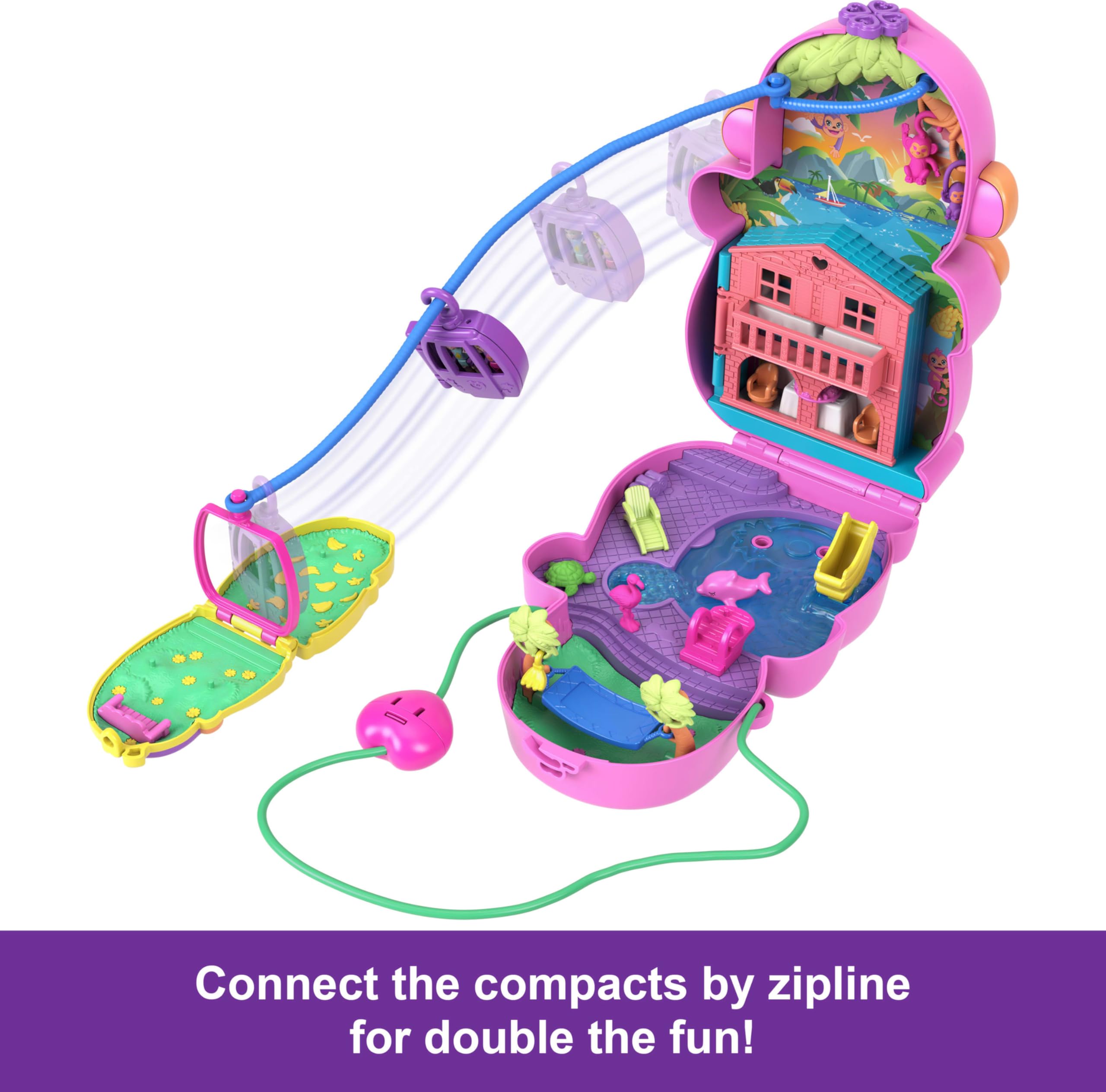 Foto 5 pulgar | Muñecas De Bolsillo Polly De Playset Con Mascotas, 2 En 1 Para Mamá, Mono Y Bebé - Venta Internacional.
