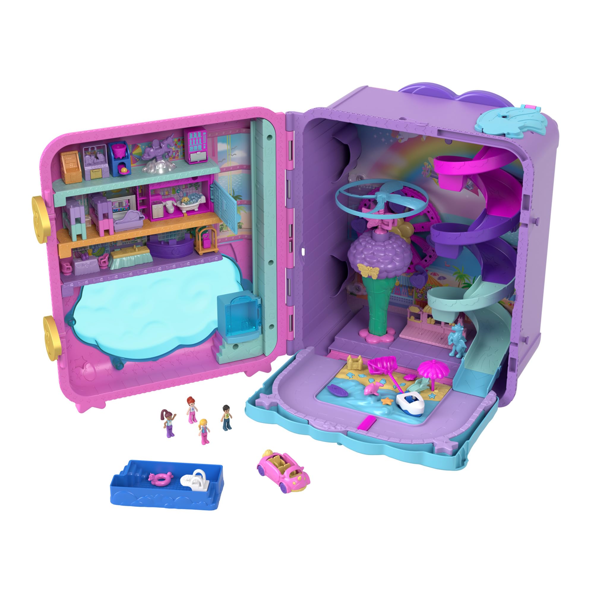 Foto 5 pulgar | Set De Juego Polly Pocket Pollyville Resort Con 4 Muñecas Y Un Coche - Venta Internacional.
