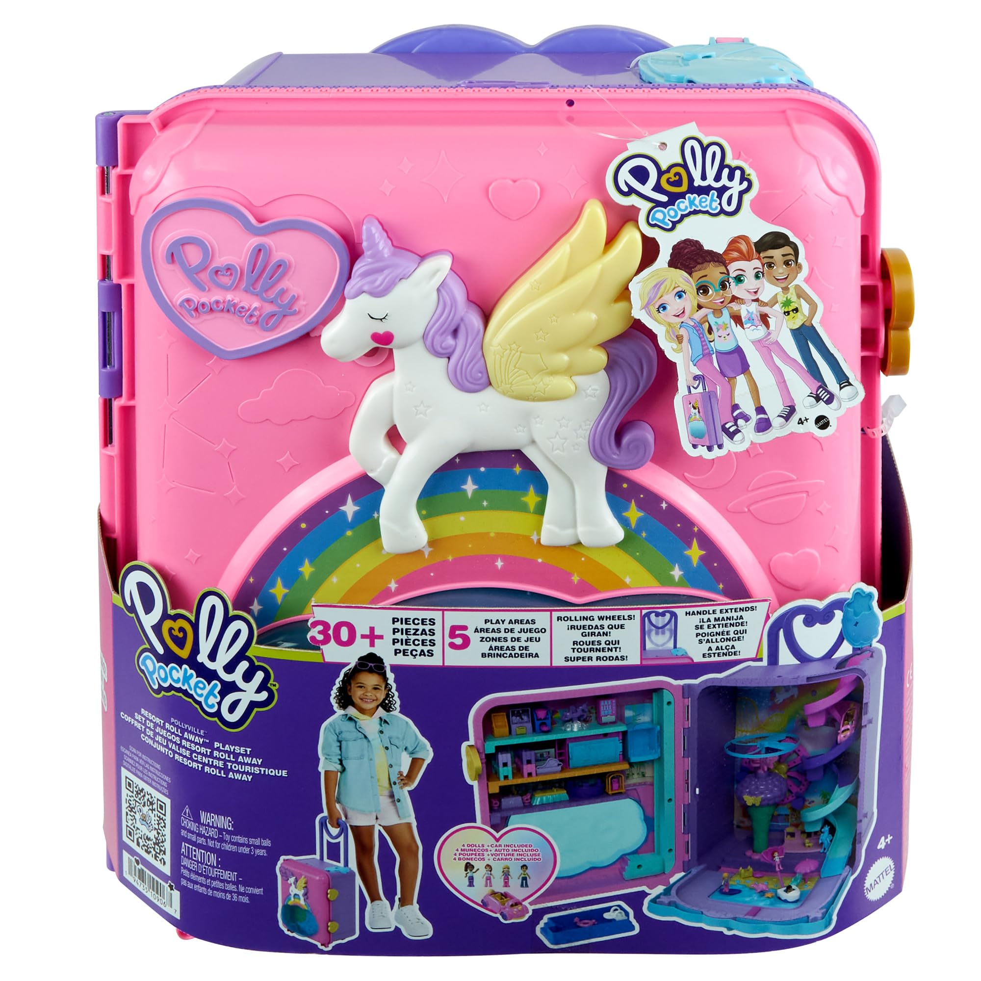 Foto 7 pulgar | Set De Juego Polly Pocket Pollyville Resort Con 4 Muñecas Y Un Coche - Venta Internacional.