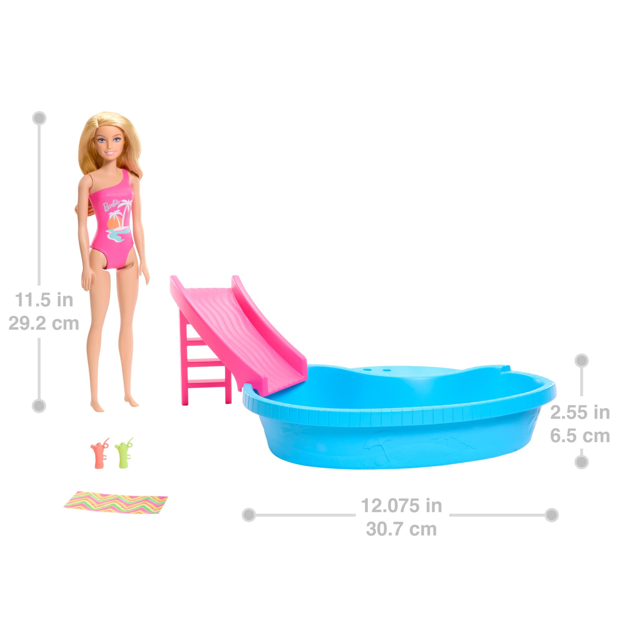 Foto 6 pulgar | Playset Barbie Doll & Pool Con Acceso A Tobogán, Toalla Y Bebida. - Venta Internacional.