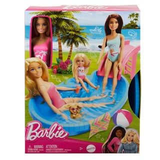 Foto 6 | Playset Barbie Doll & Pool Con Acceso A Tobogán, Toalla Y Bebida. - Venta Internacional.