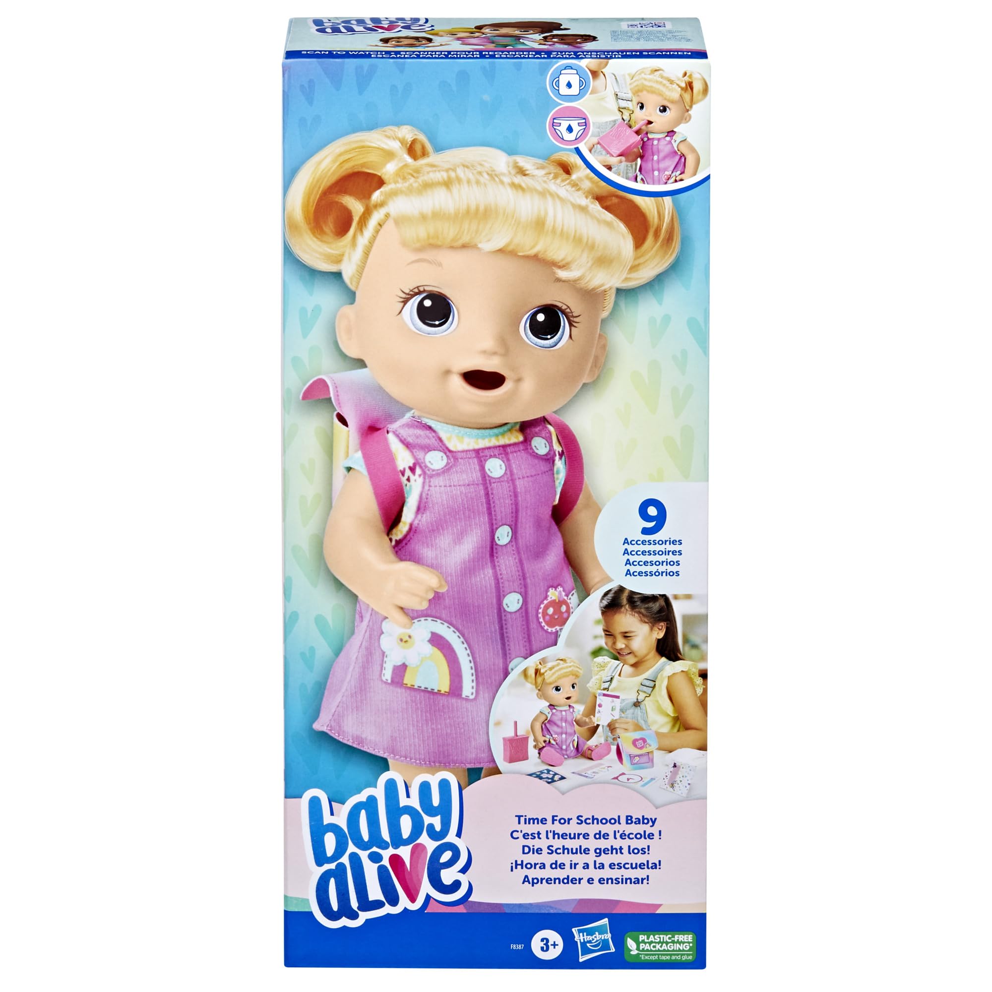 Foto 3 pulgar | Muñeca Baby Alive Time Para La Escuela De 30 Cm Con Accesorios - Venta Internacional.