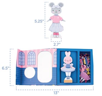 Foto 5 | Muñeco De Vestir Magnético Stephen Joseph Bunny And Mouse - Venta Internacional.