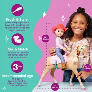Foto 4 | Muñeca De Juguete Con Purpurina Para Niñas Jaime & Jumper Horse, 35 Cm, Con Ropa Para Más De 3 - Venta Internacional.